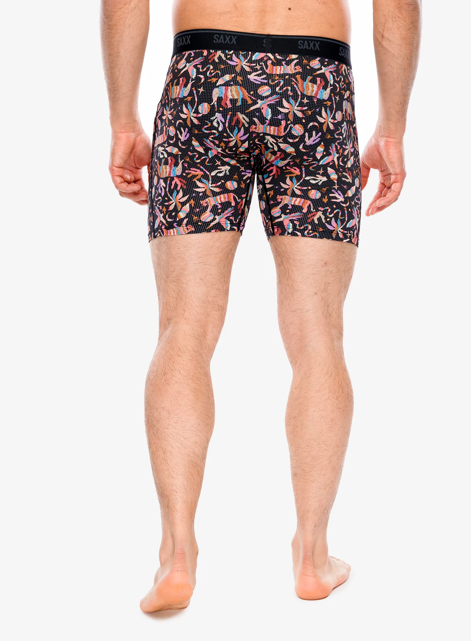 Termoaktivne bokserice Saxx Quest Quick-Dry Mesh Boxer Brief Fly - adobe zoo/black