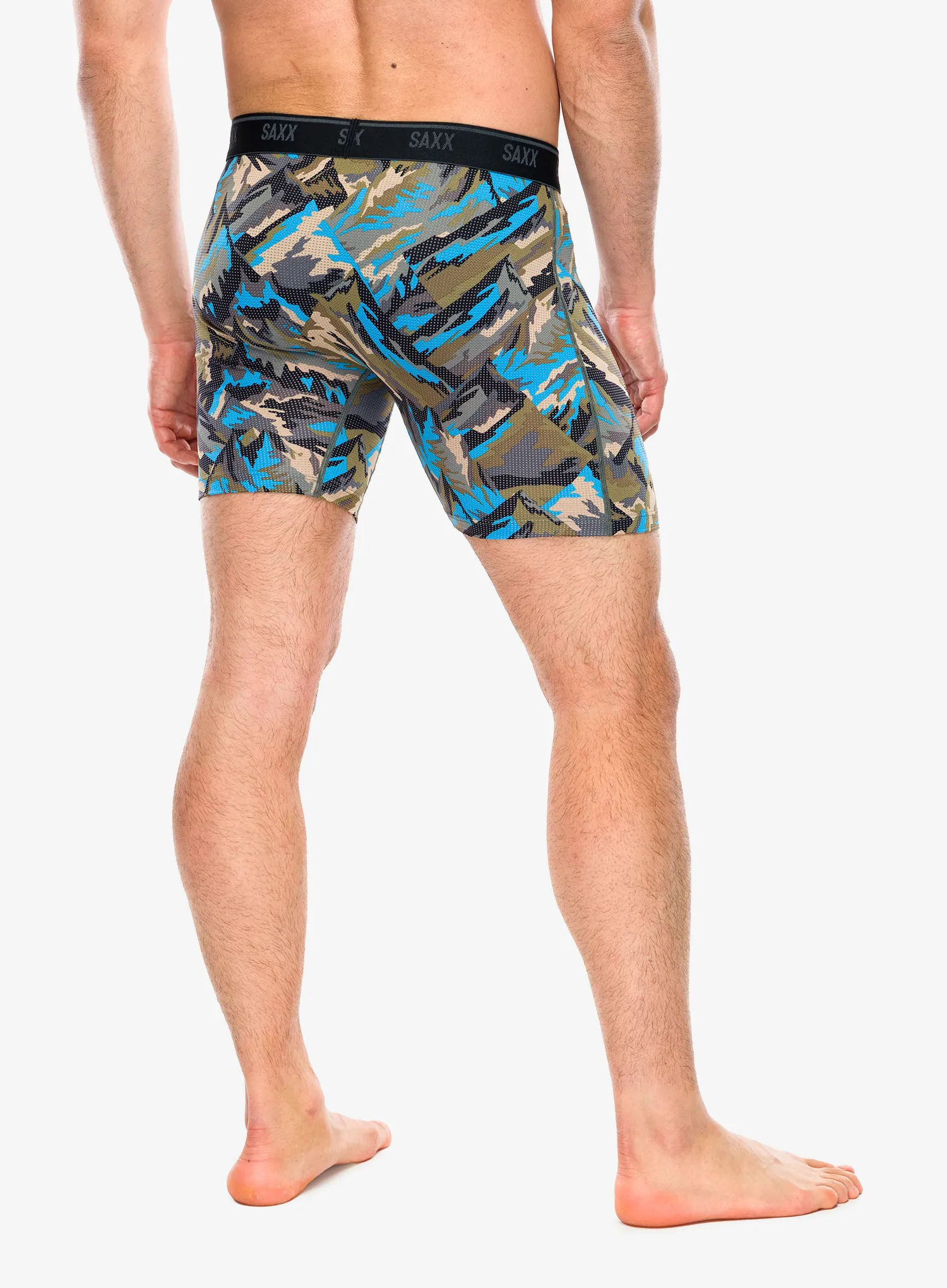 Termoaktivne bokserice Saxx Quest Quick-Dry Mesh Boxer Brief Fly - prism peaks/cargo grey