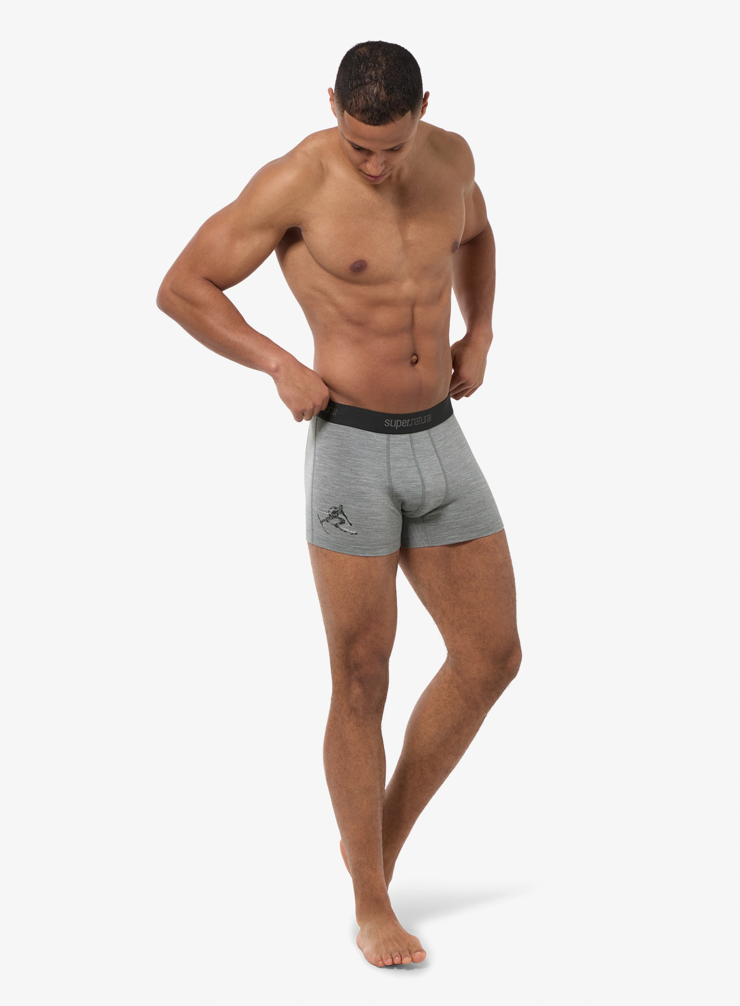 Termoaktivne bokserice Super.natural Tundra175 Toni Boxer - cash.gry mel/jet blk/fresh wht