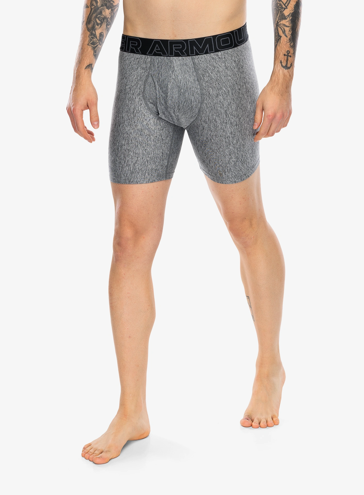 Termoaktivne bokserice Under Armour Performance Tech Print 6in 3PK - black/black/castlerock htr