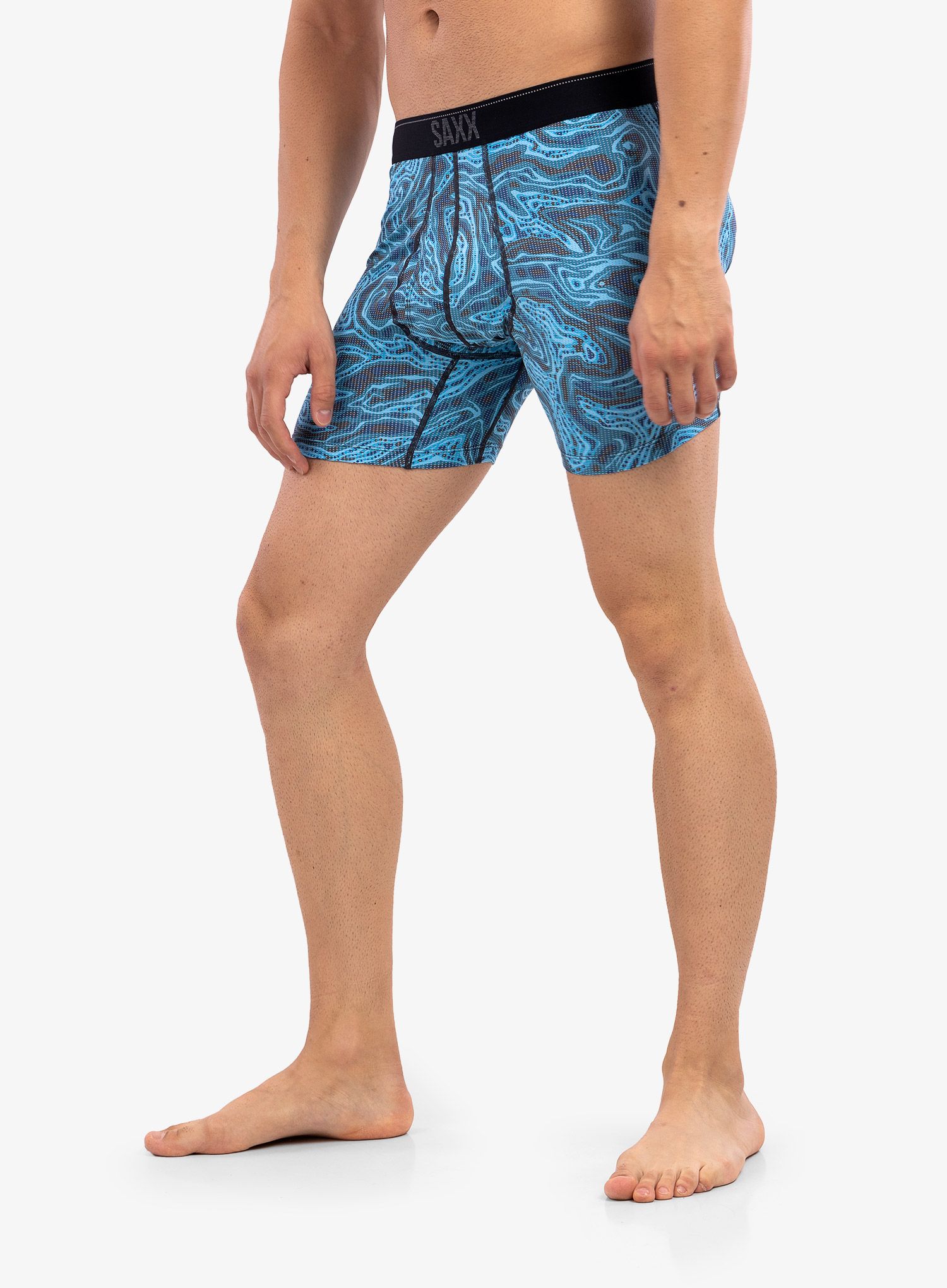 Termoaktivne bokserice Saxx Quest Boxer Brief Fly - malibu ripple effect