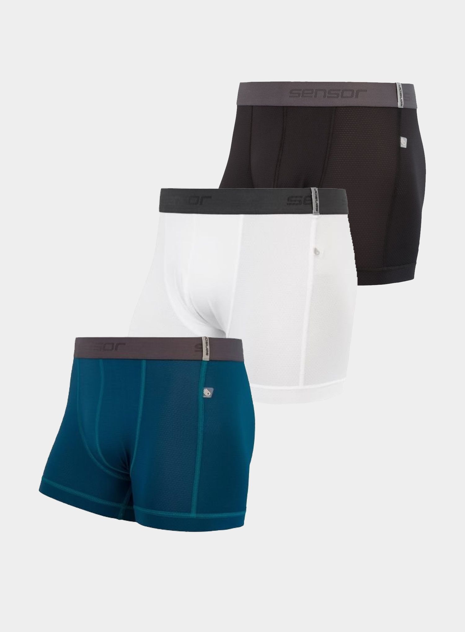 Termoaktivne bokserice Sensor Coolmax Tech Boxers 3-Pack - black/white/saphire