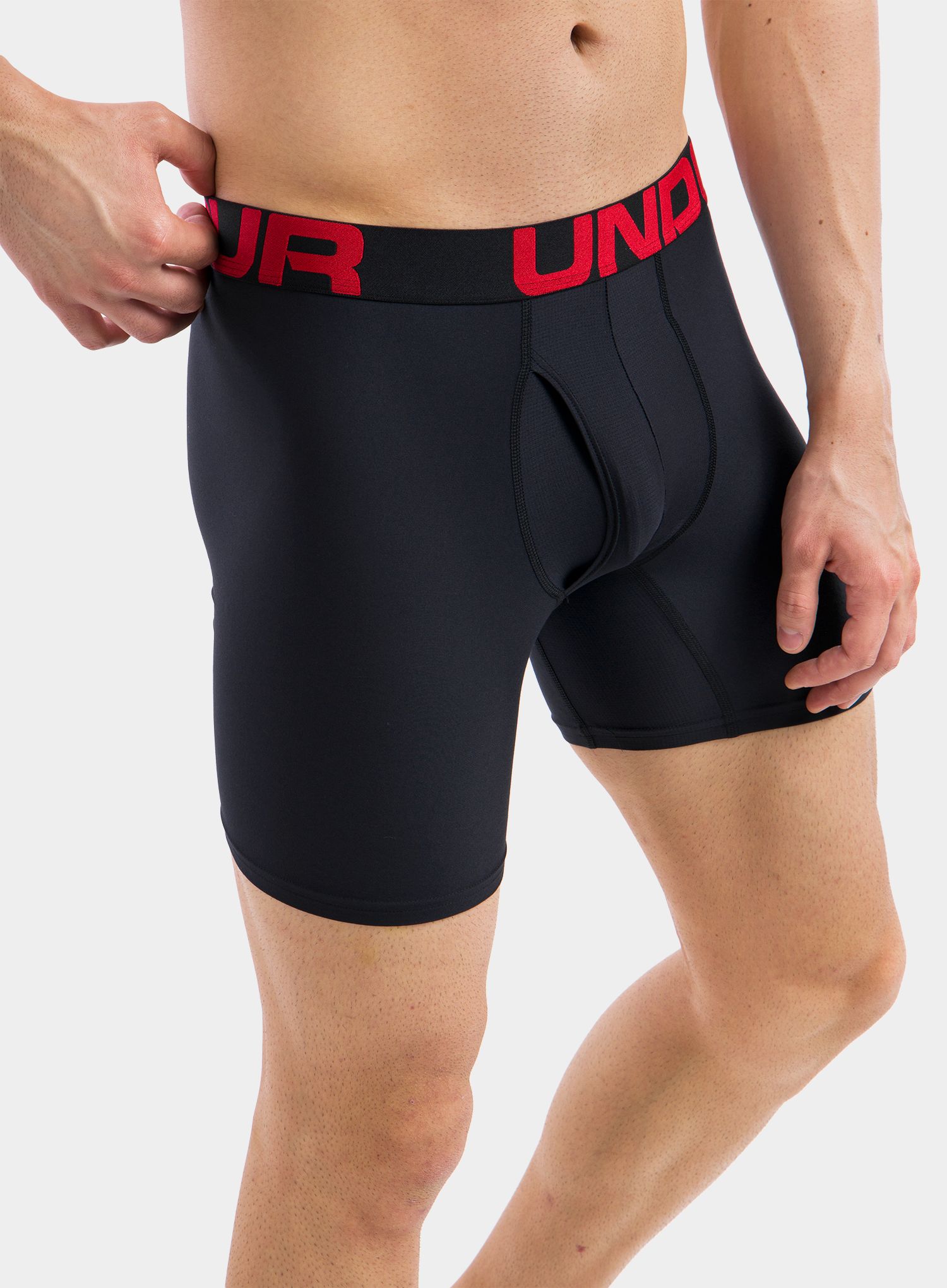 Termoaktivne bokserice Under Armour Tech 6in 2 Pack - red/black