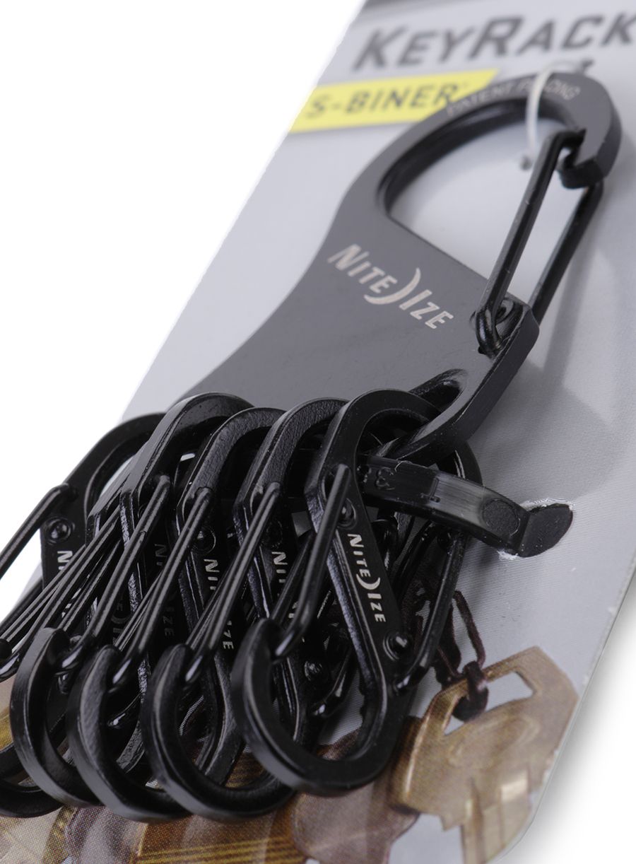 Karabiner za ključeve Nite Ize S-Biner KeyRack Steel - black