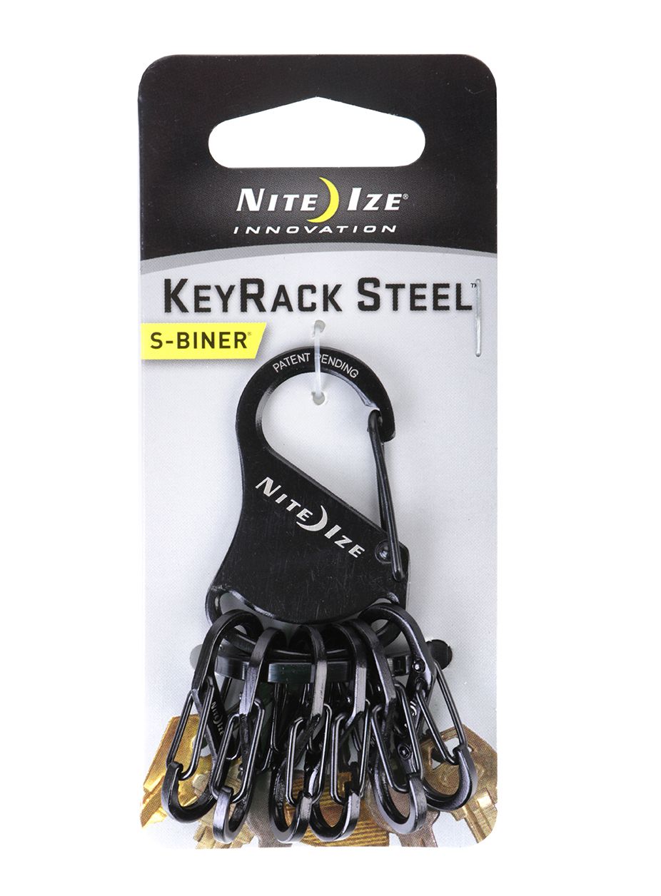 Karabiner za ključeve Nite Ize S-Biner KeyRack Steel - black