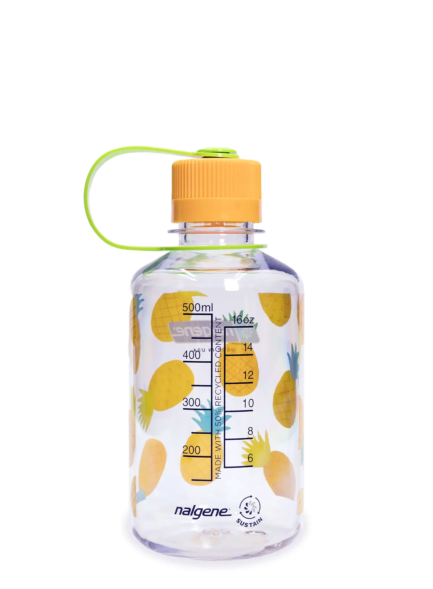 Boca Nalgene Sustain Narrow Mouth Fruit Print 16 oz (473 ml) - pineapples