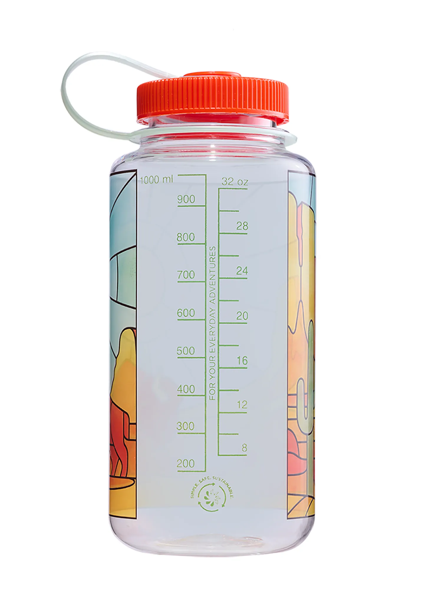 Boca Nalgene Wide Mouth 32 oz (946 ml) - clear stained glass desert