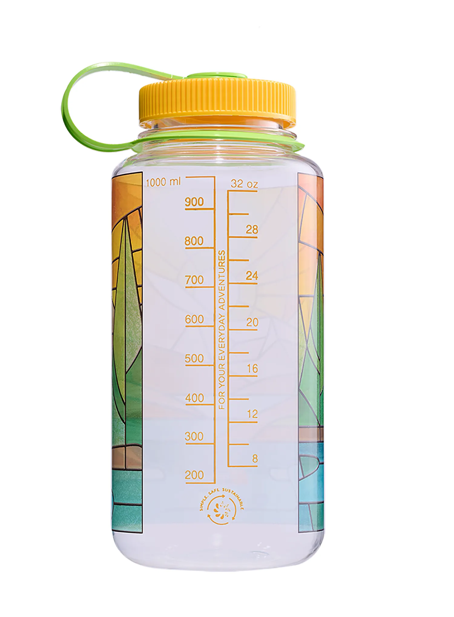 Boca Nalgene Wide Mouth 32 oz (946 ml) - clear stained glass river