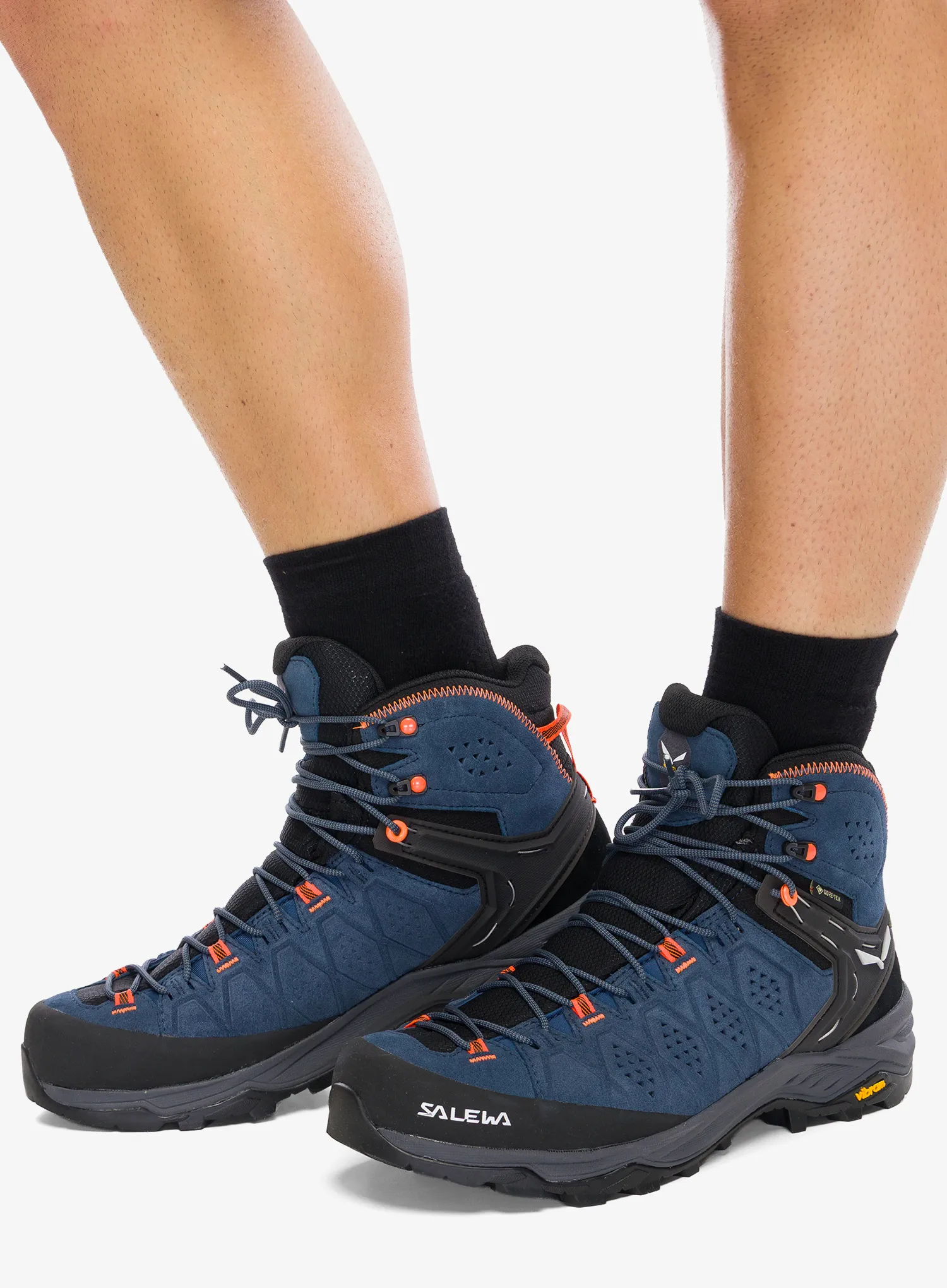 Trekking cipele Salewa Alp Trainer 2 Mid GTX - dark denim/fluo orange