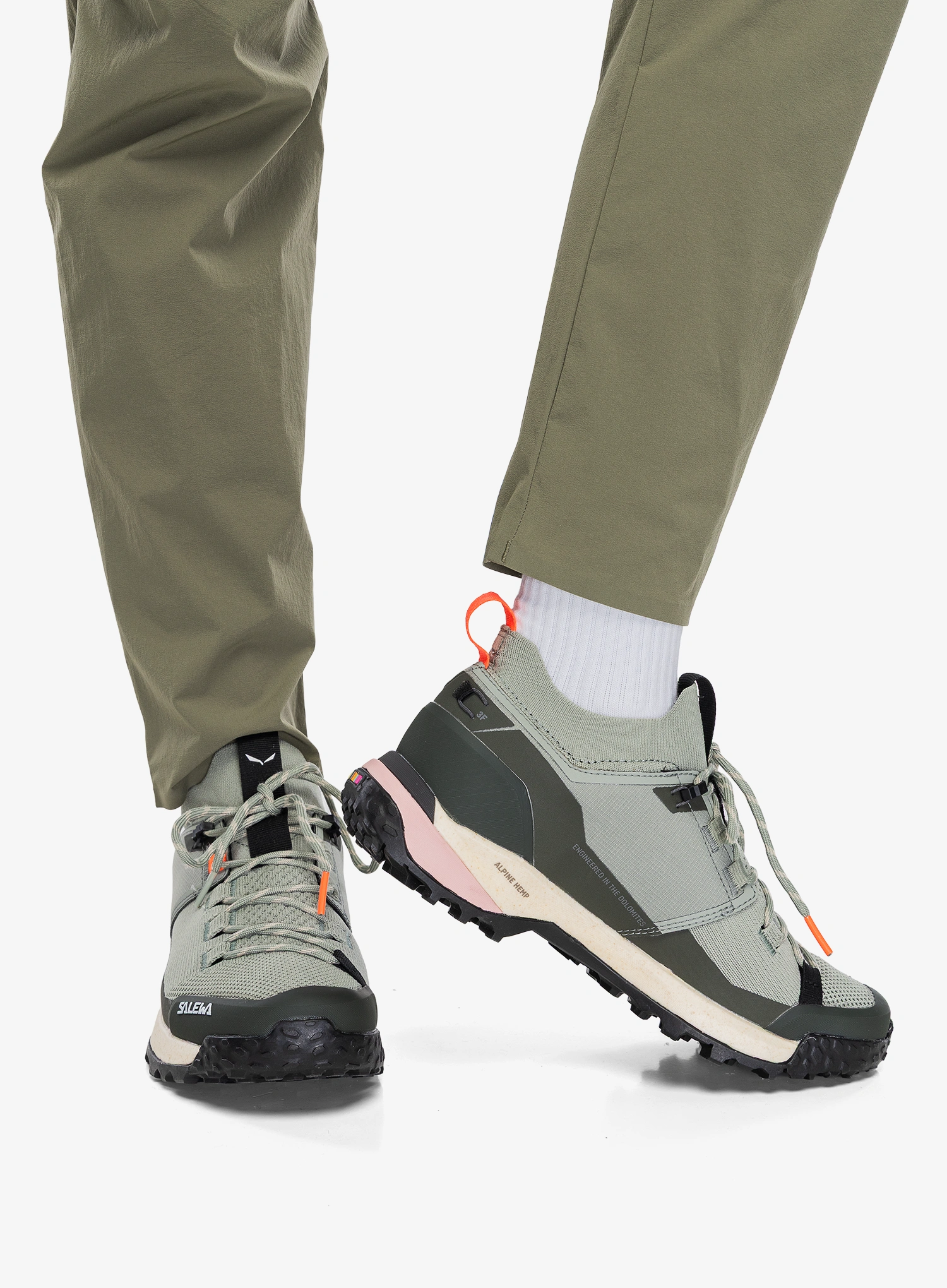 Niske ženske planinarske cipele Salewa Puez 2 Knit Ptx - shadow/olive