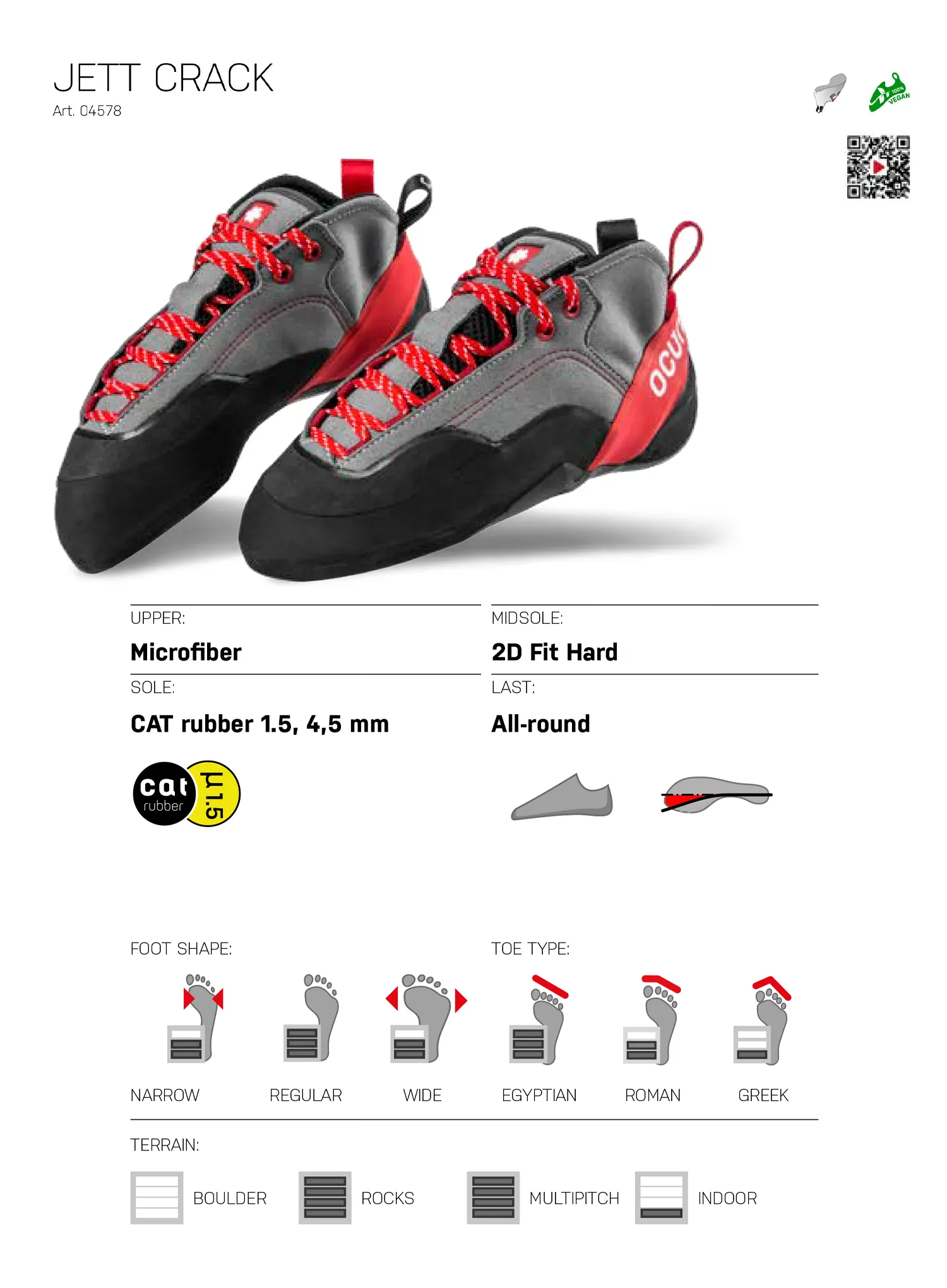 Cipele za penjanje Ocun Jett Crack - grey/red