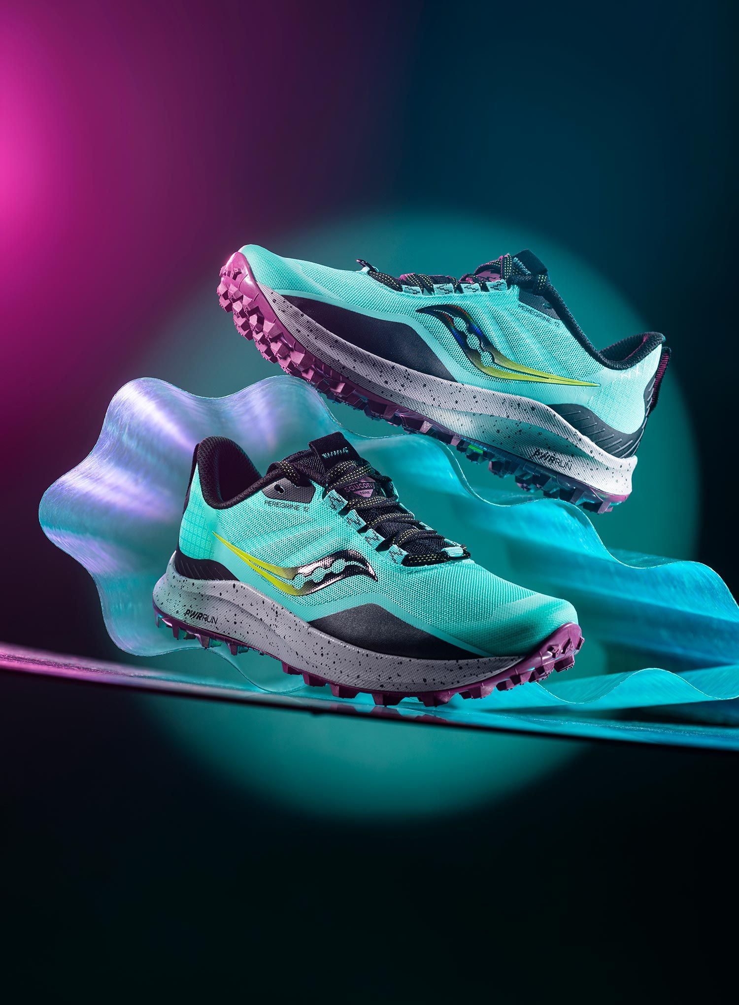 Ženske trail tenisice Saucony Peregrine 12 - cool mint/acid