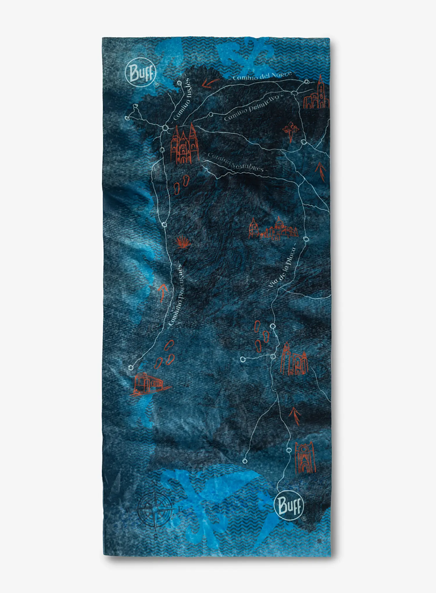Multifunkcionalna marama Buff CoolNet UV+ Camino de Santiago - peninsula denim