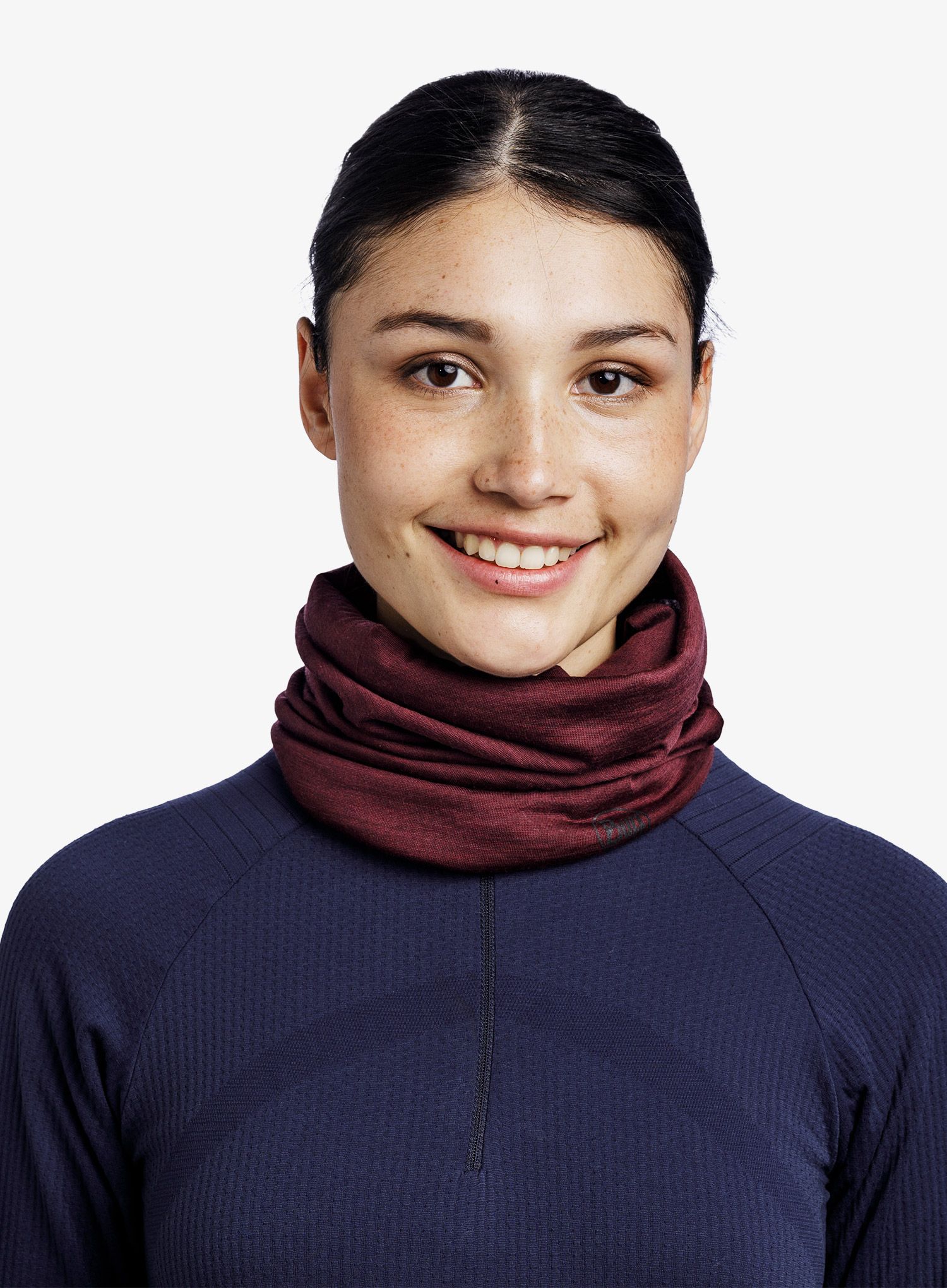 Multifunkcionalna marama Buff Lightweight Merino Wool - solid garnet