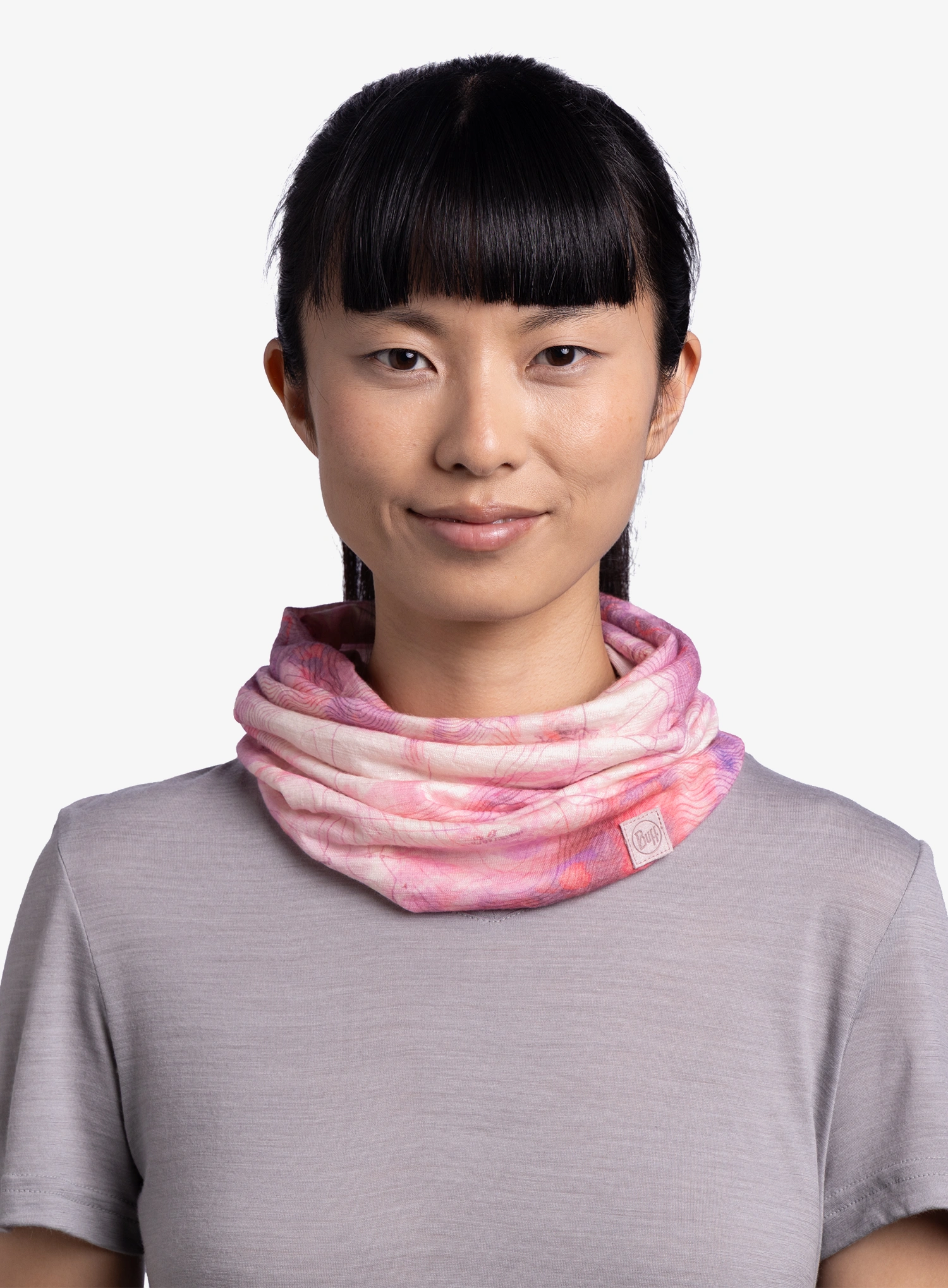 Multifunkcionalna marama Buff Merino Lightweight Digital Prints - orisa pink azalea