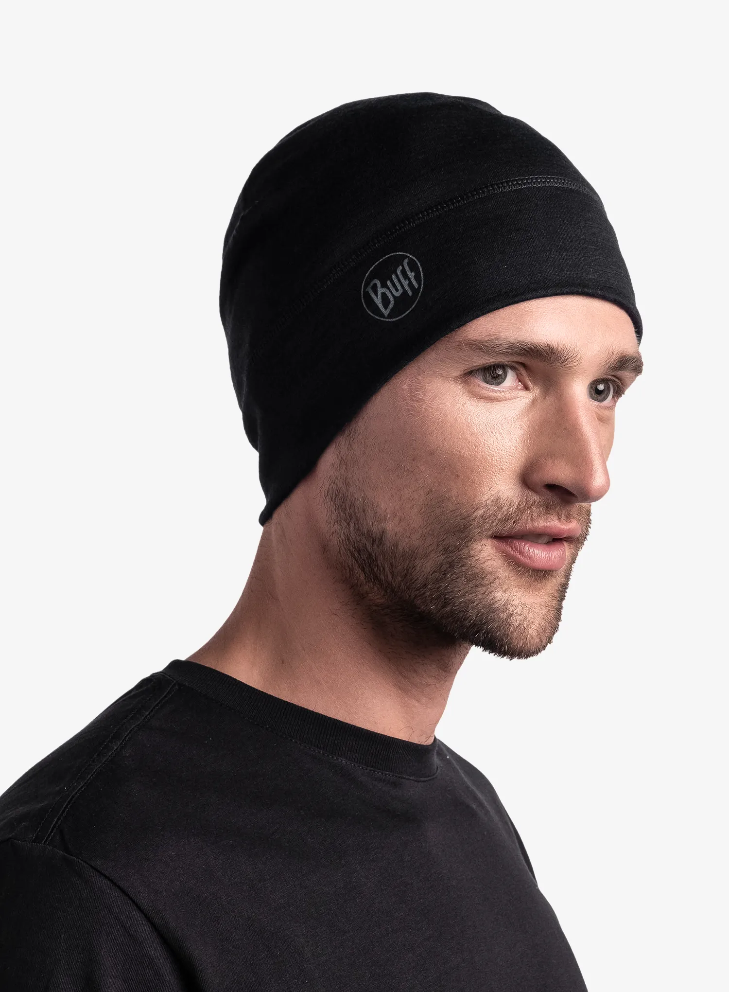 Kapa Buff Lightweight Merino Wool Hat - solid black