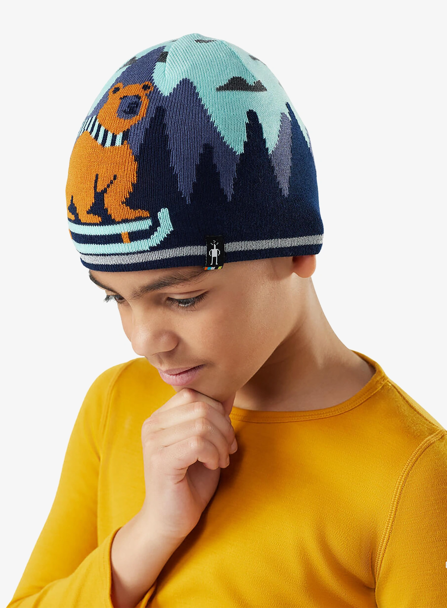 Kapa za djecu Smartwool Reversible Art Beanie - pacific blue