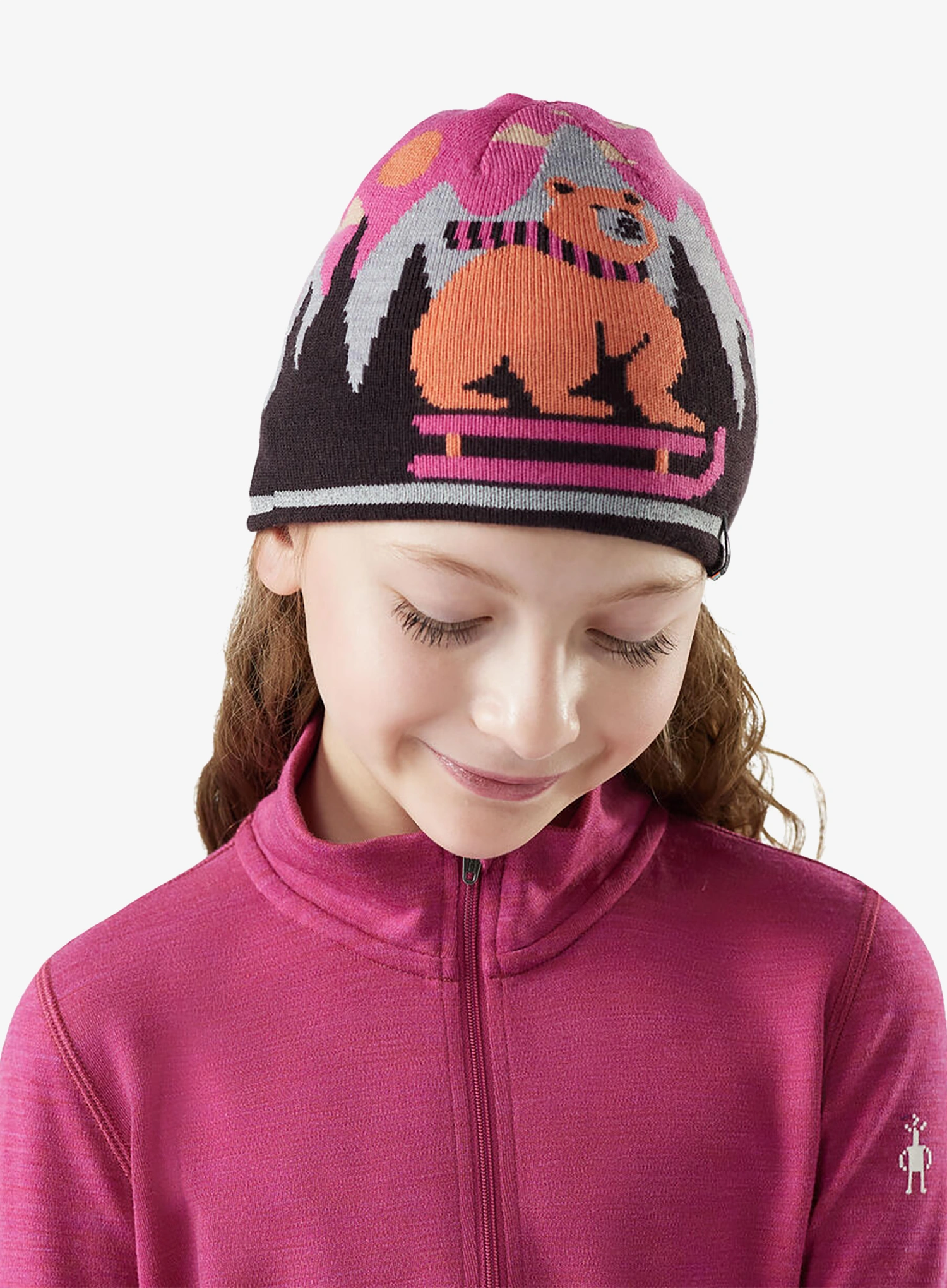 Dječja kapa Smartwool Reversible Art Beanie - terracotta