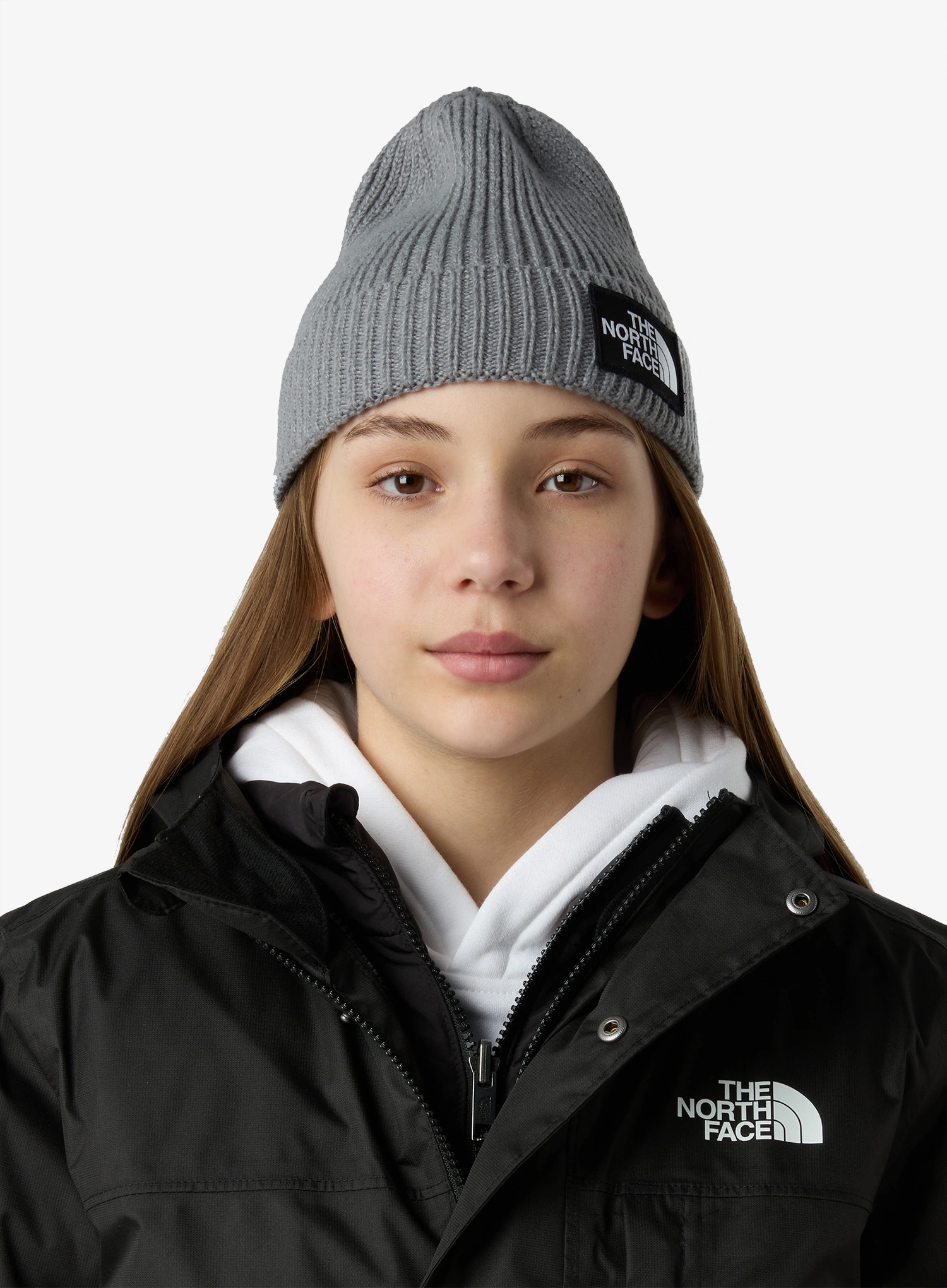 Dječja kapa The North Face Logo Box Cuffed Beanie - tnf medium grey heather