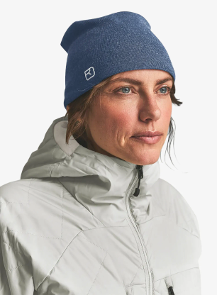 Kapa Ortovox Wonderwool Beanie - blue nunatak blend