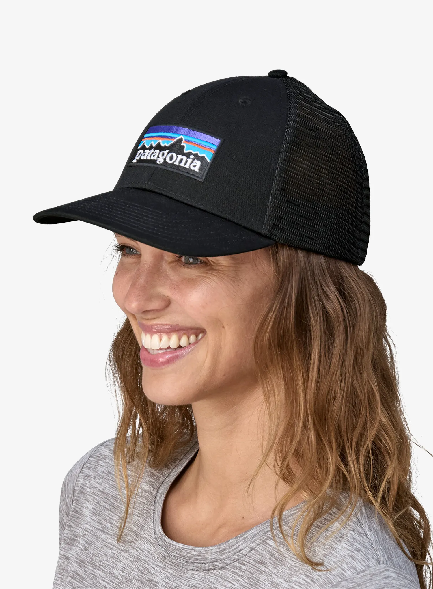 Kapa Patagonia P-6 Logo LoPro Trucker Hat - black