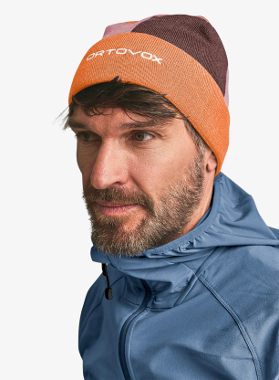 Termo kapa Ortovox Patchwork Beanie - faded tangerine