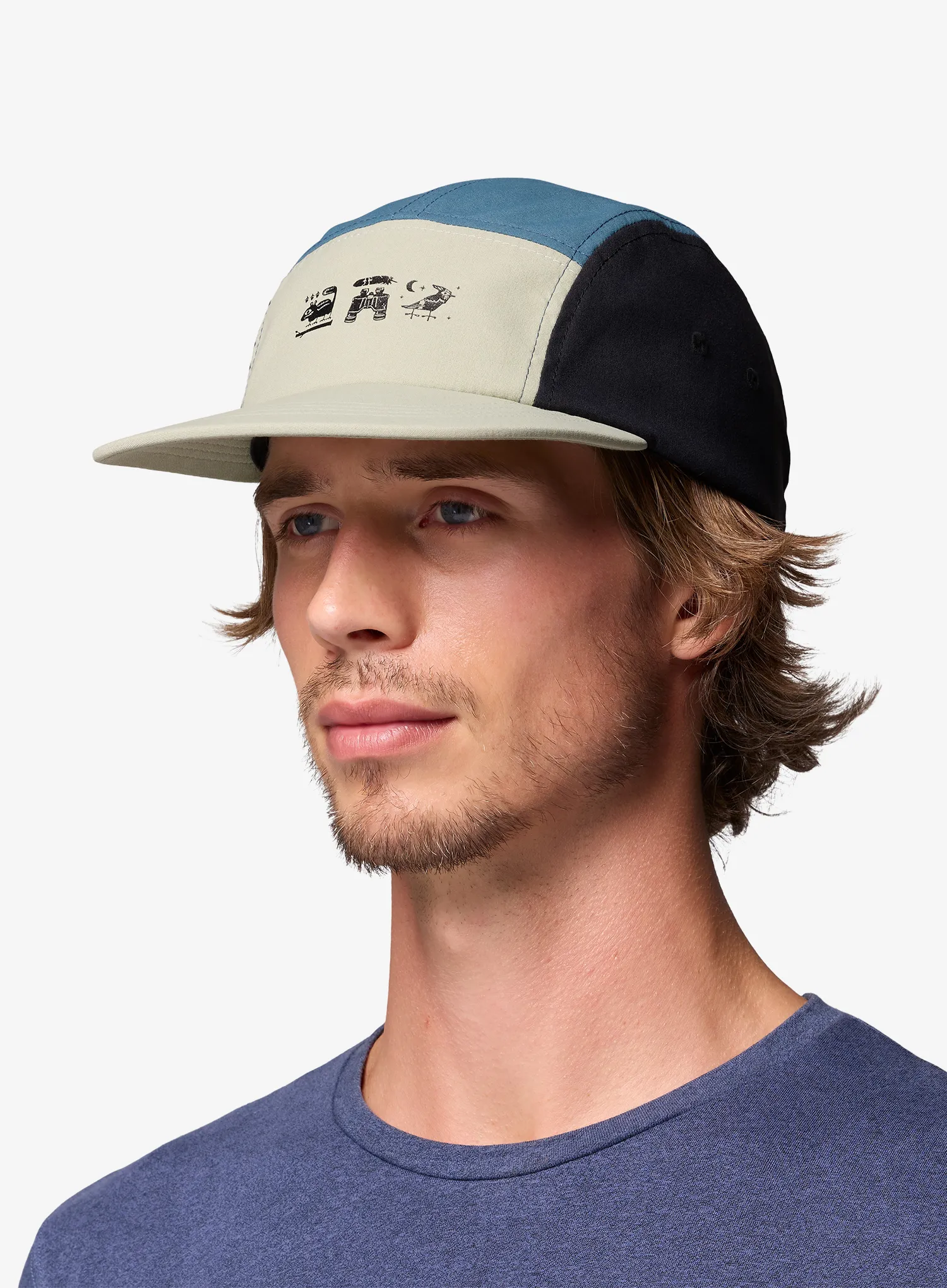 Kačket Columbia Creek Side 5 Panel Hat - safari/black/3 little icons