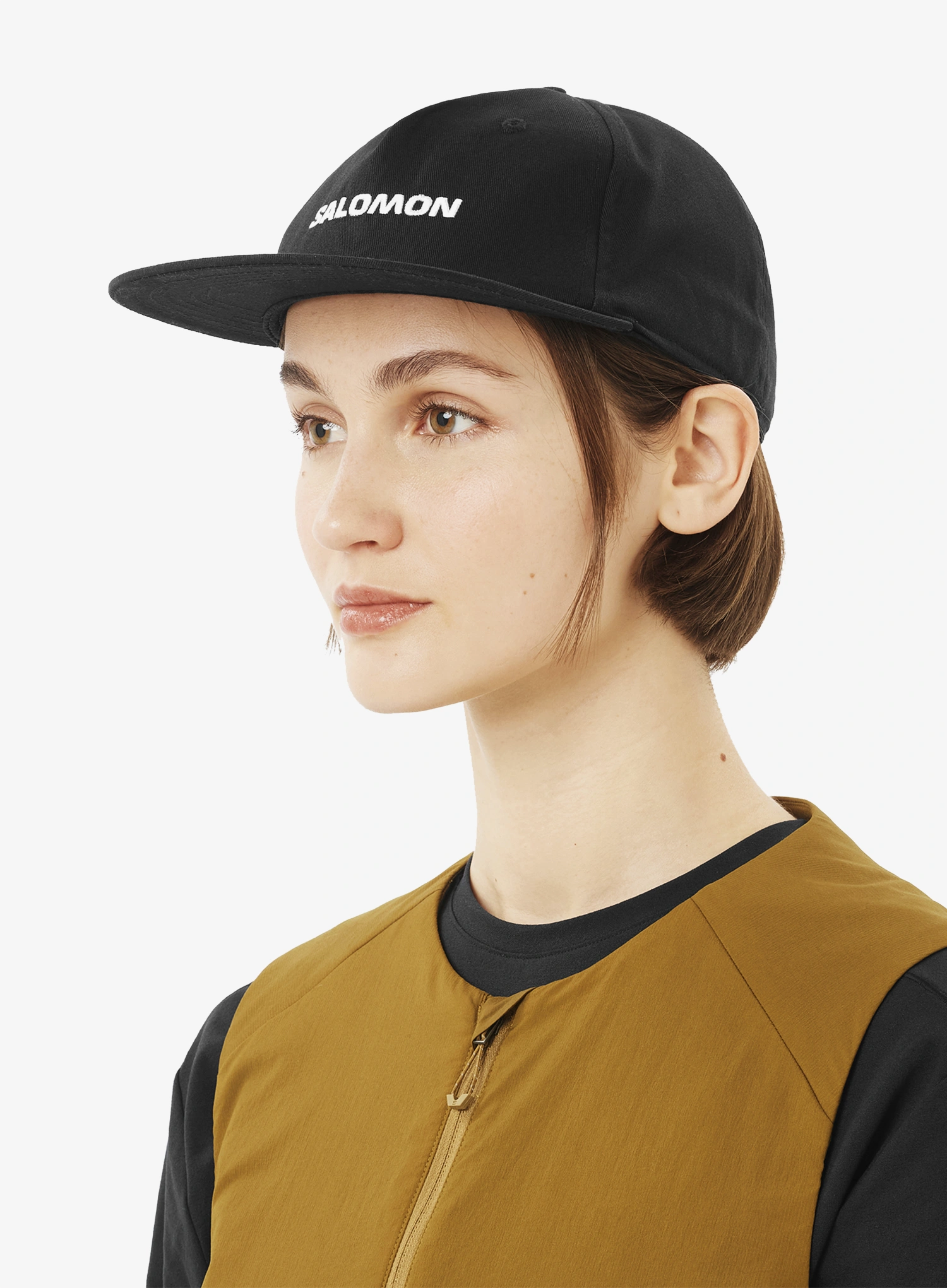Kačket Salomon Logo Flat Cap - deep black