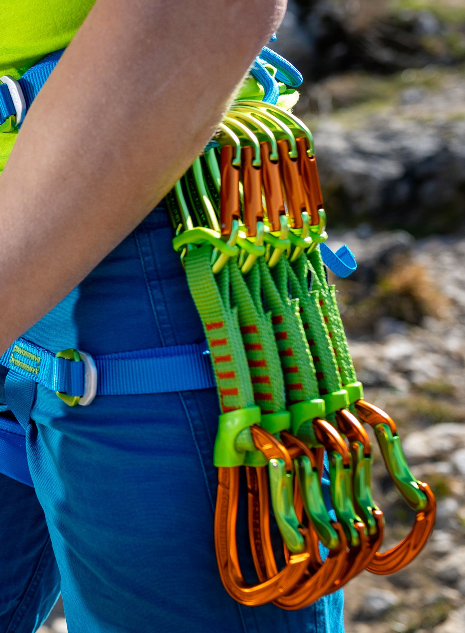 Penjački komplet Climbing Technology Nimble Fixbar Set NY 12 cm - green/orange