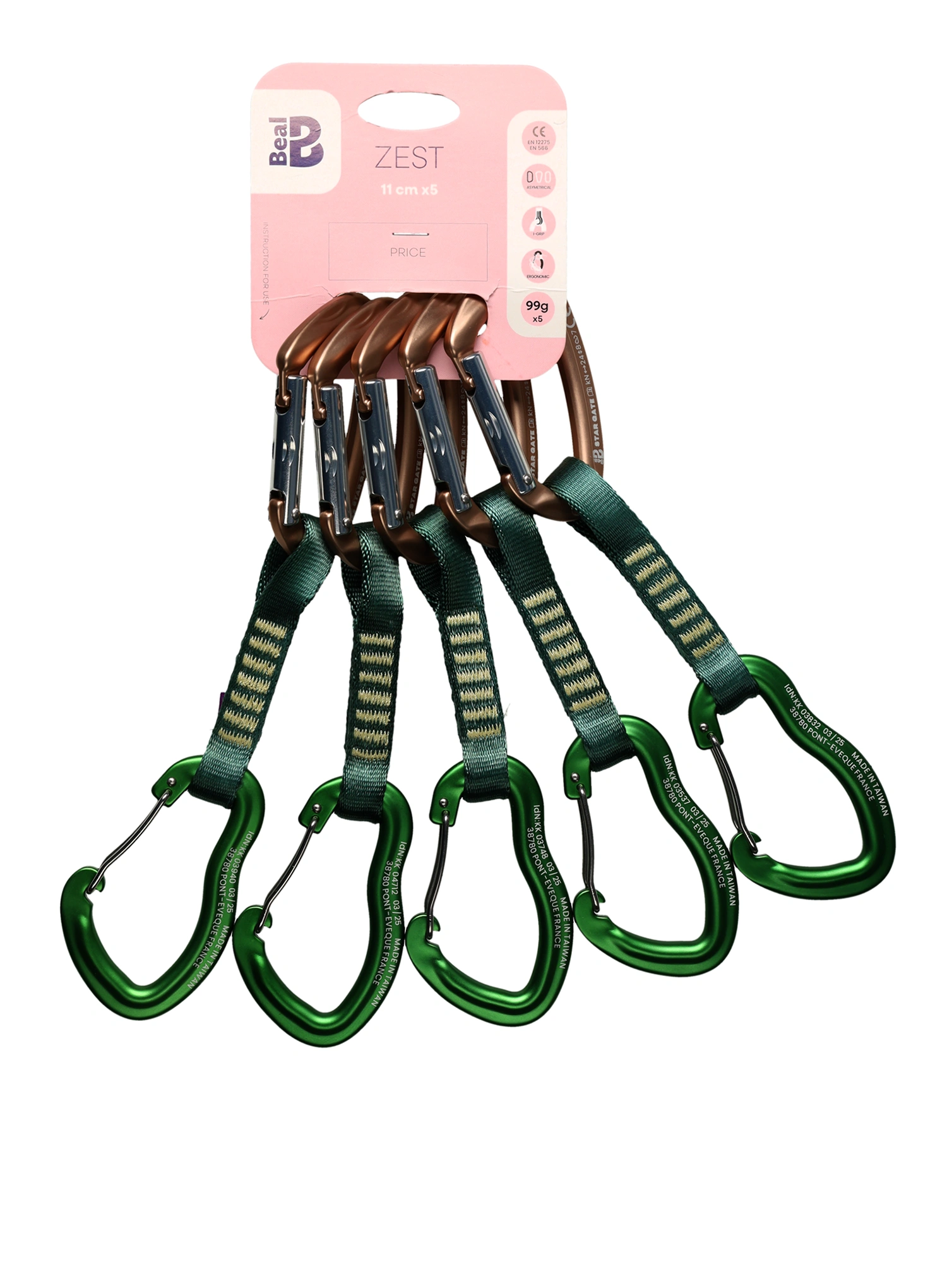 Penjački kompleti Beal Zest 11 cm x 5 pieces - green
