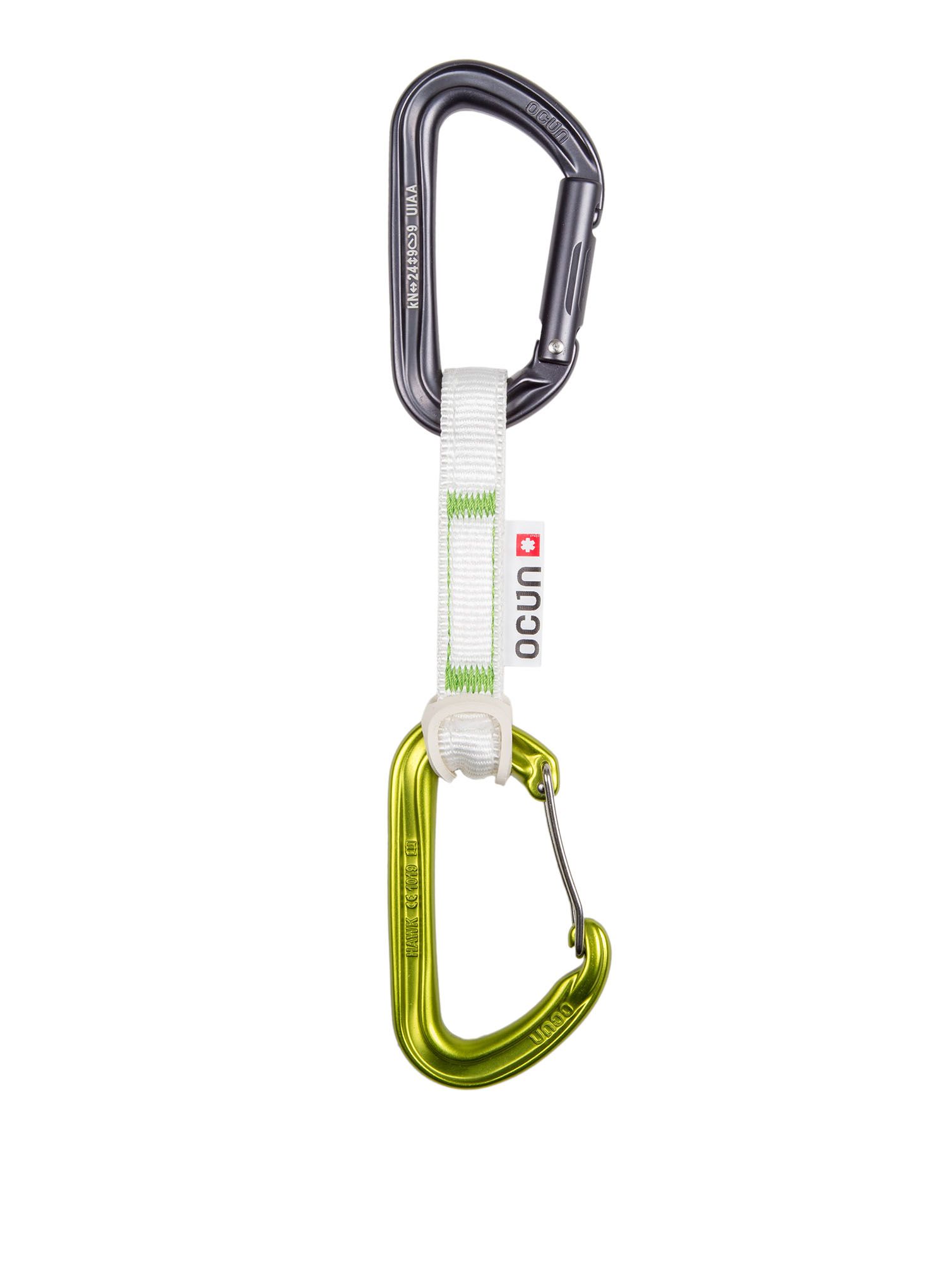 Penjački kompleti Ocun Hawk QD Combi Bio-Dyn-Ring 15 mm 10 cm 6-pack - green