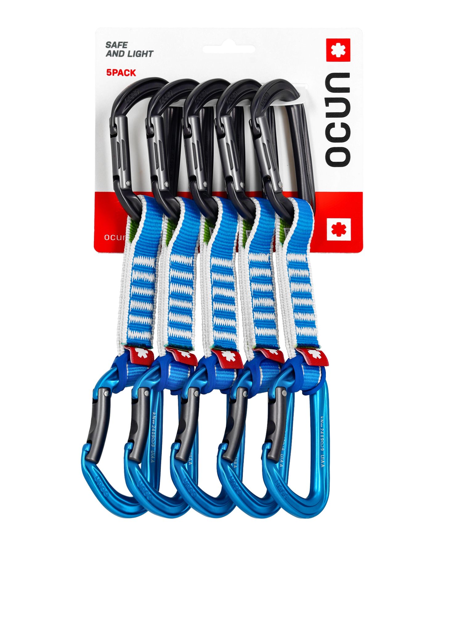 Penjački kompleti Ocun Hawk QD Zoom PA 15/22 12 cm 5-pack - blue