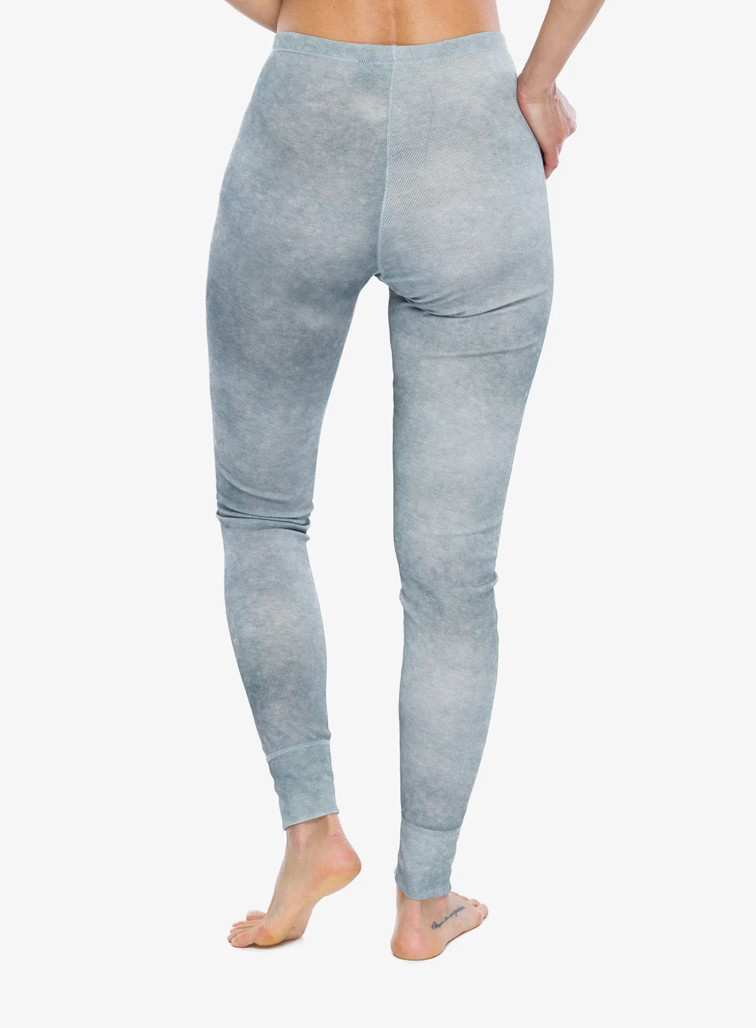 Ženske termo tajice Odlo Active Warm X Pow BL Bottom Long - silver grey