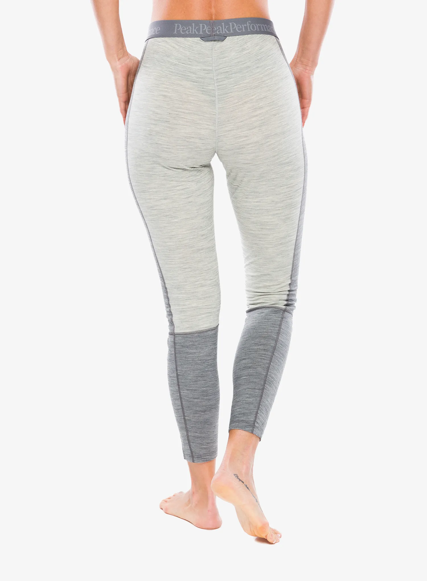 Ženske termo tajice Peak Performance Magic 7/8 Long Johns Wool-blend BL - med grey mel/grey mel
