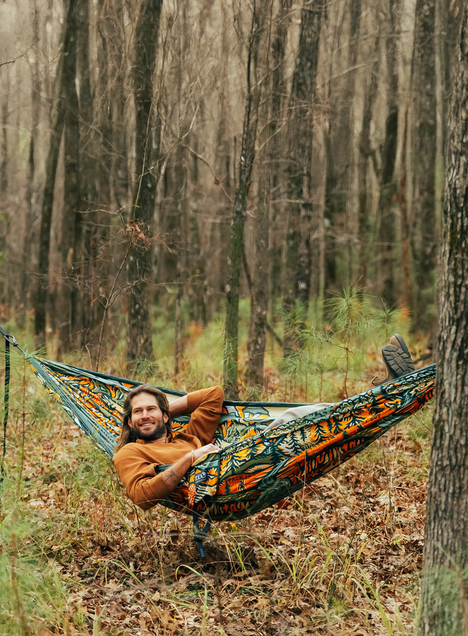 Viseća mreža za dvije osobe ENO DoubleNest Print - Giving Back Hammock - keep it wild/spruce