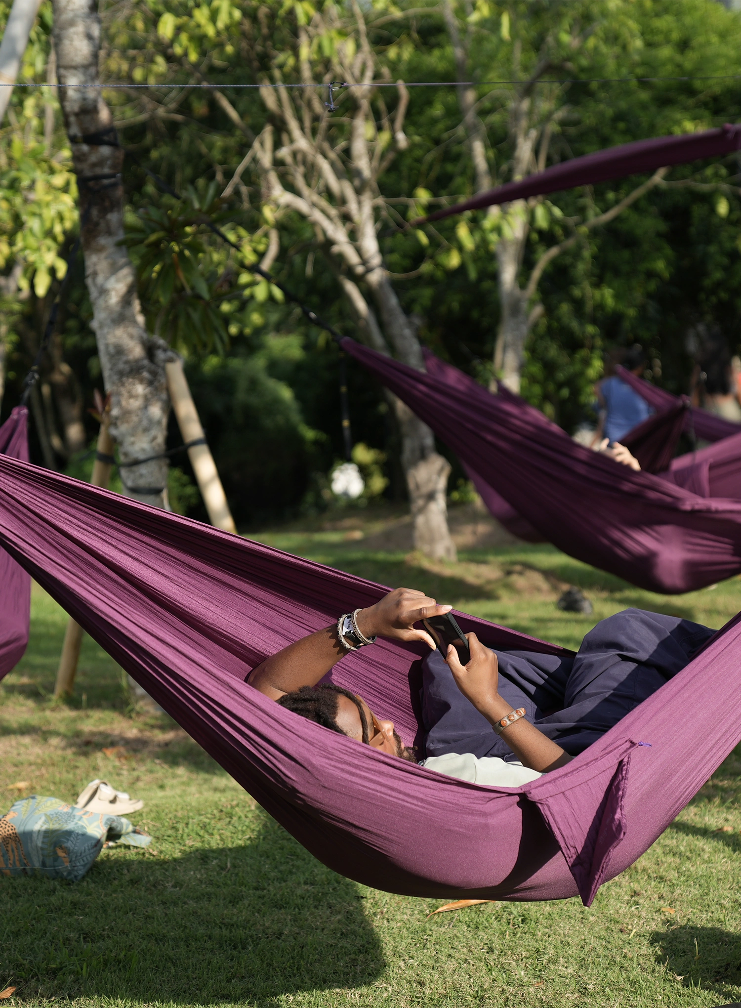 Viseća mreža Ticket To The Moon Compact Hammock - plum