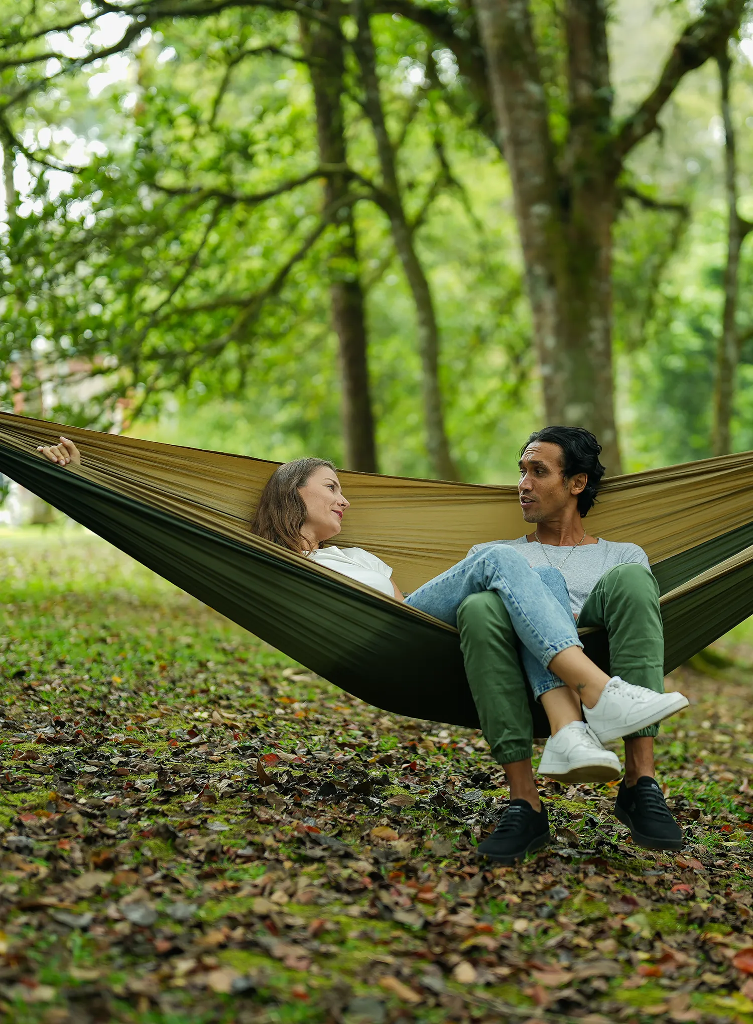 Viseća mreža Ticket To The Moon King Size Hammock - army green/brown