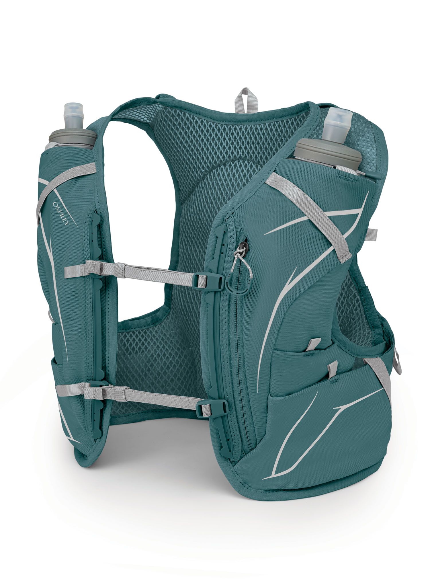 Prsluk za trčanje Osprey Dyna 6 + Soft Flasks - cascade blue/silver lining
