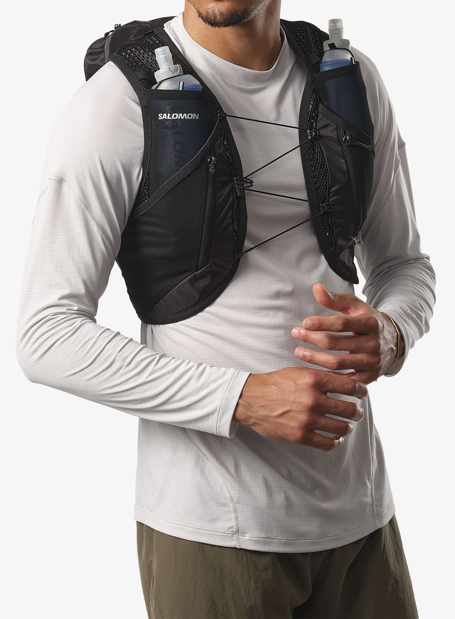 Prsluk za trčanje Salomon Active Skin 12 Set - black/metal