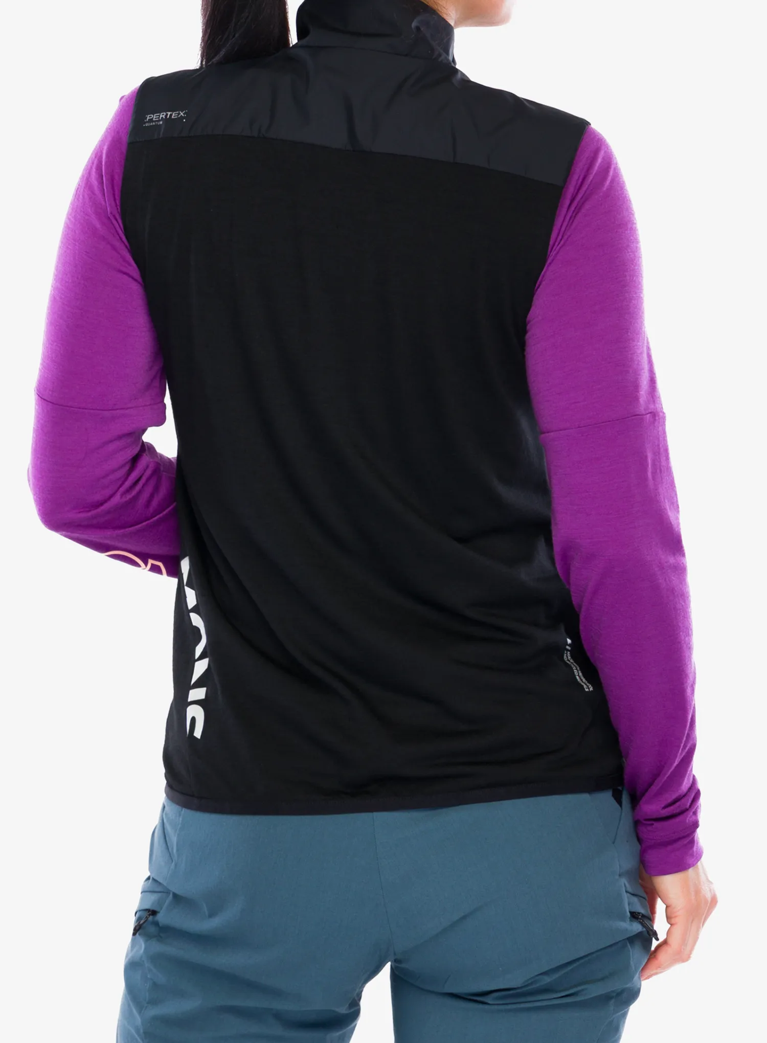 Ženski biciklistički prsluk Mons Royale Diversion Merino Wind Vest - black/black