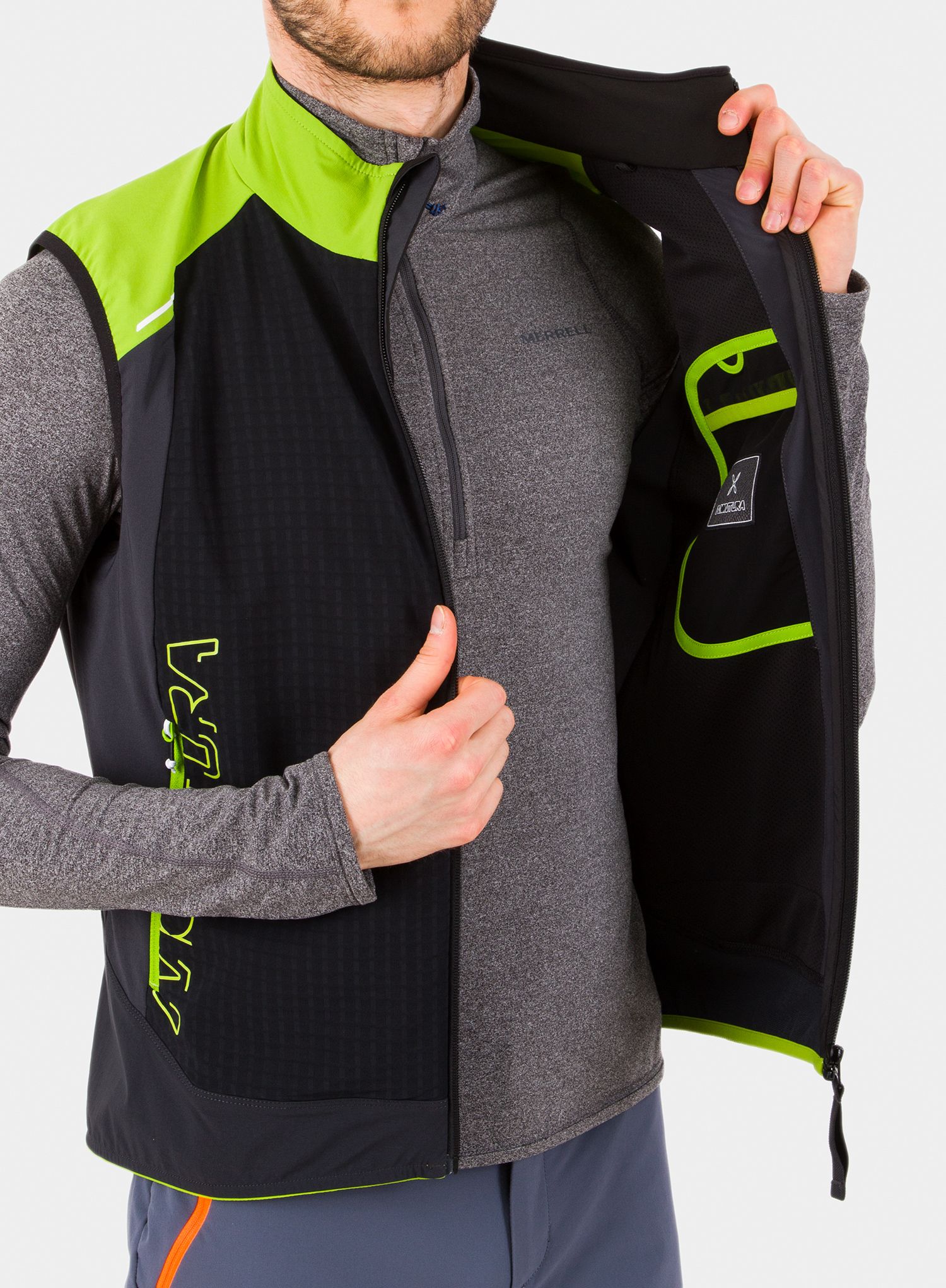 Prsluk Montura Wind Revolution Vest - black/acid green