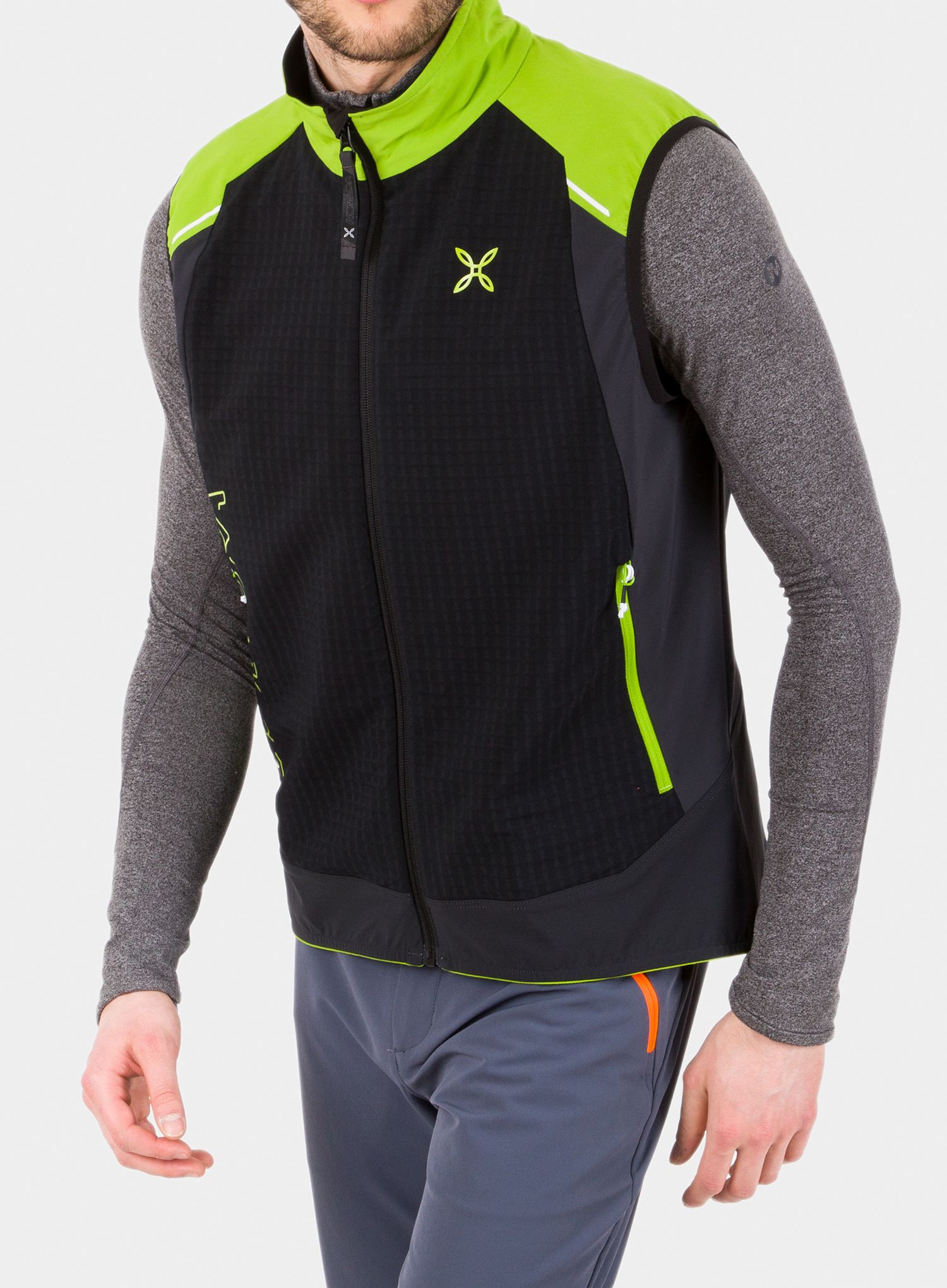 Prsluk Montura Wind Revolution Vest - black/acid green