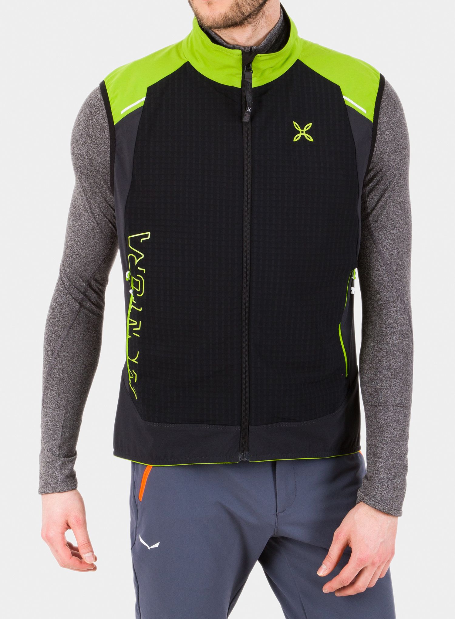 Prsluk Montura Wind Revolution Vest - black/acid green