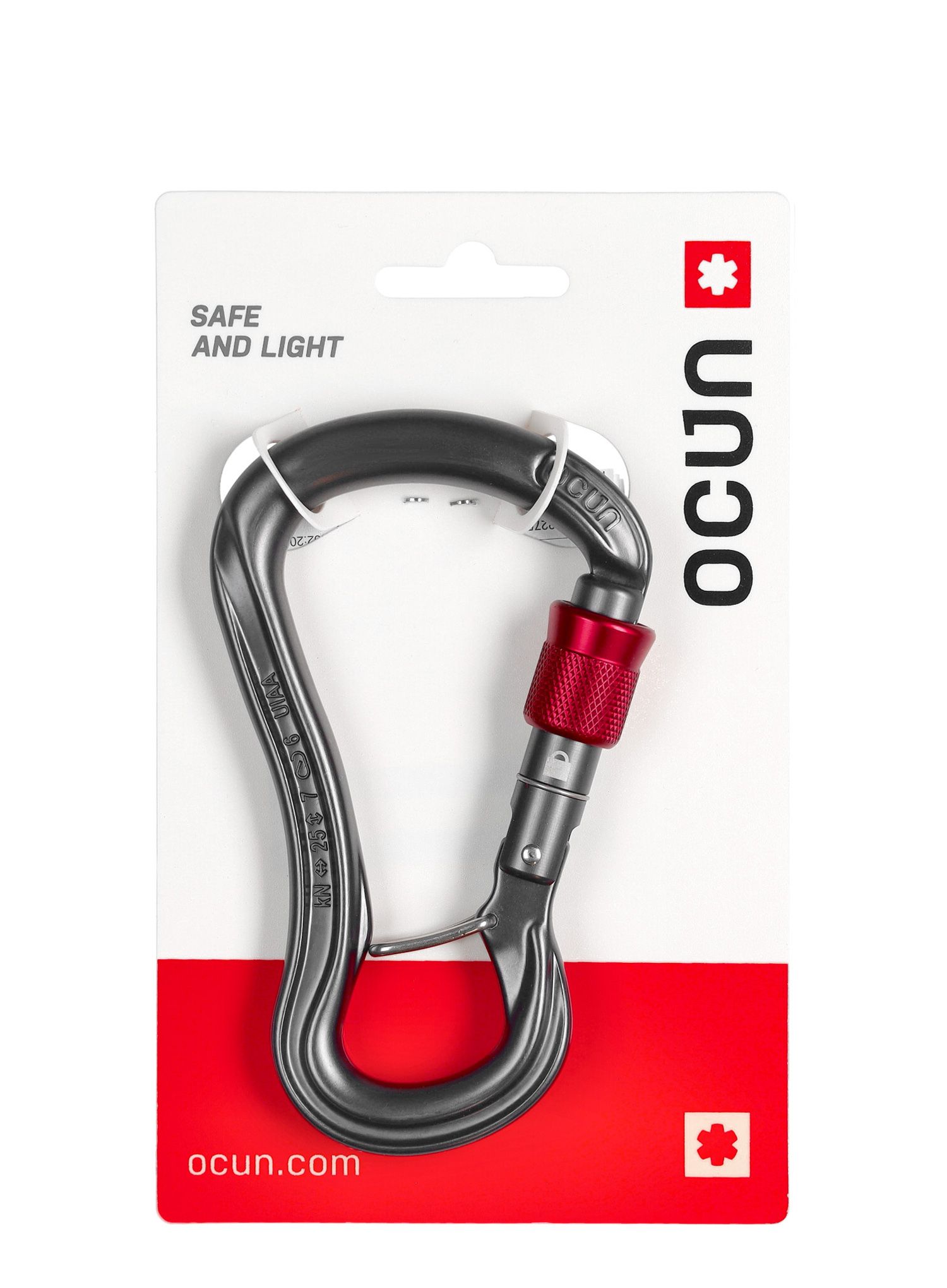Karabiner za penjanje Ocun Condor HMS Screw - anthracite/red