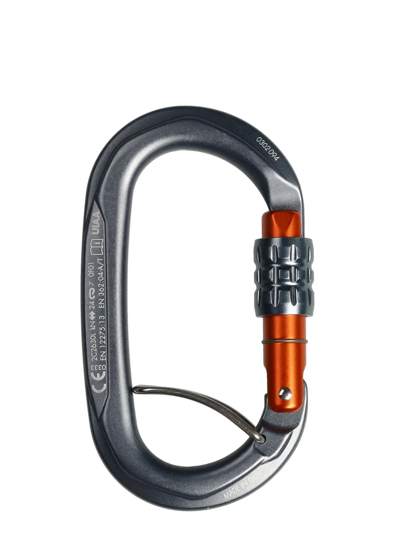 Karabiner za penjanje SKYLOTEC Obx SGL - titanium/grey/orange
