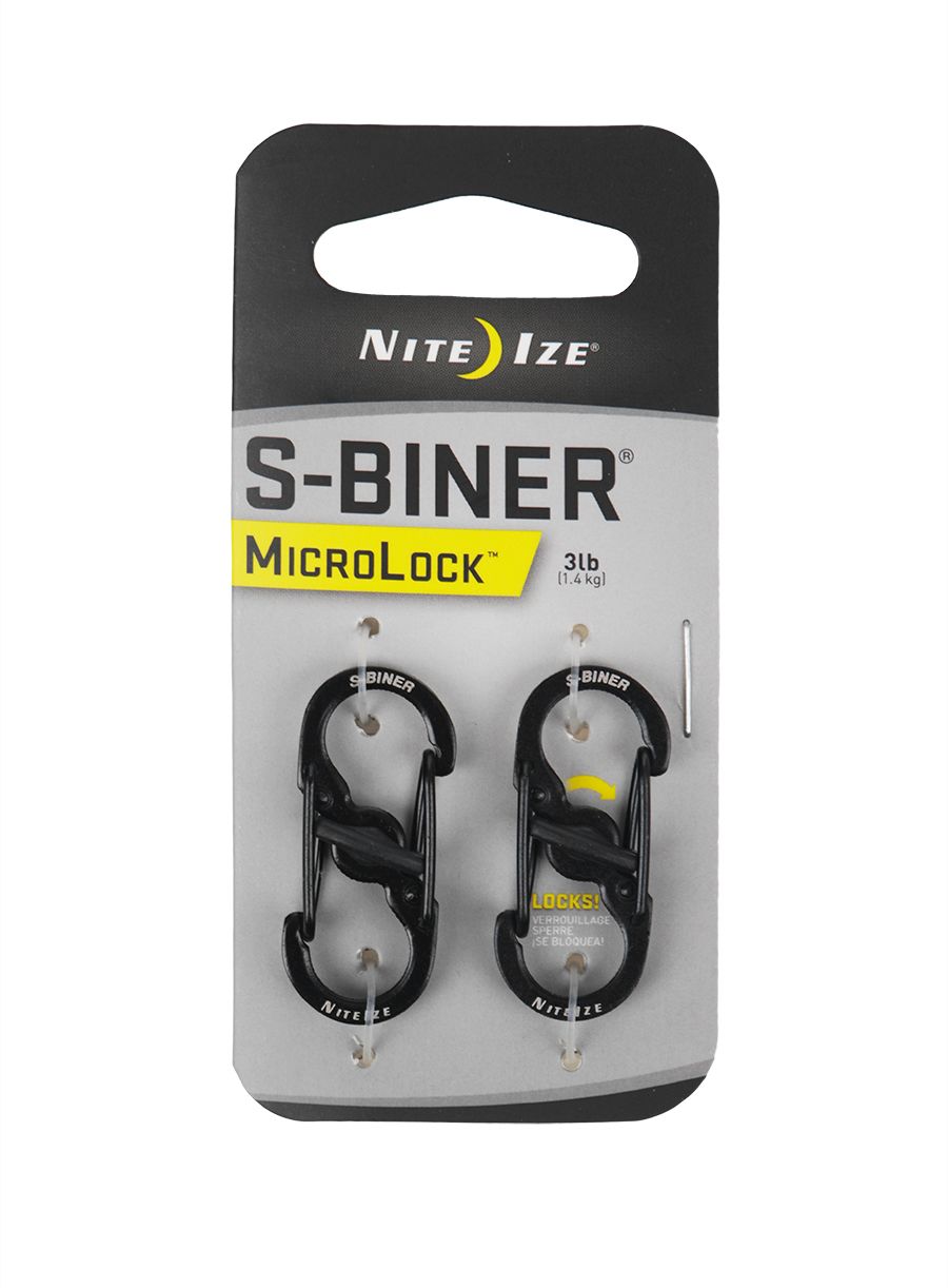 Karabiner za ključeve Nite Ize S-Biner MicroLock 2Pack - black