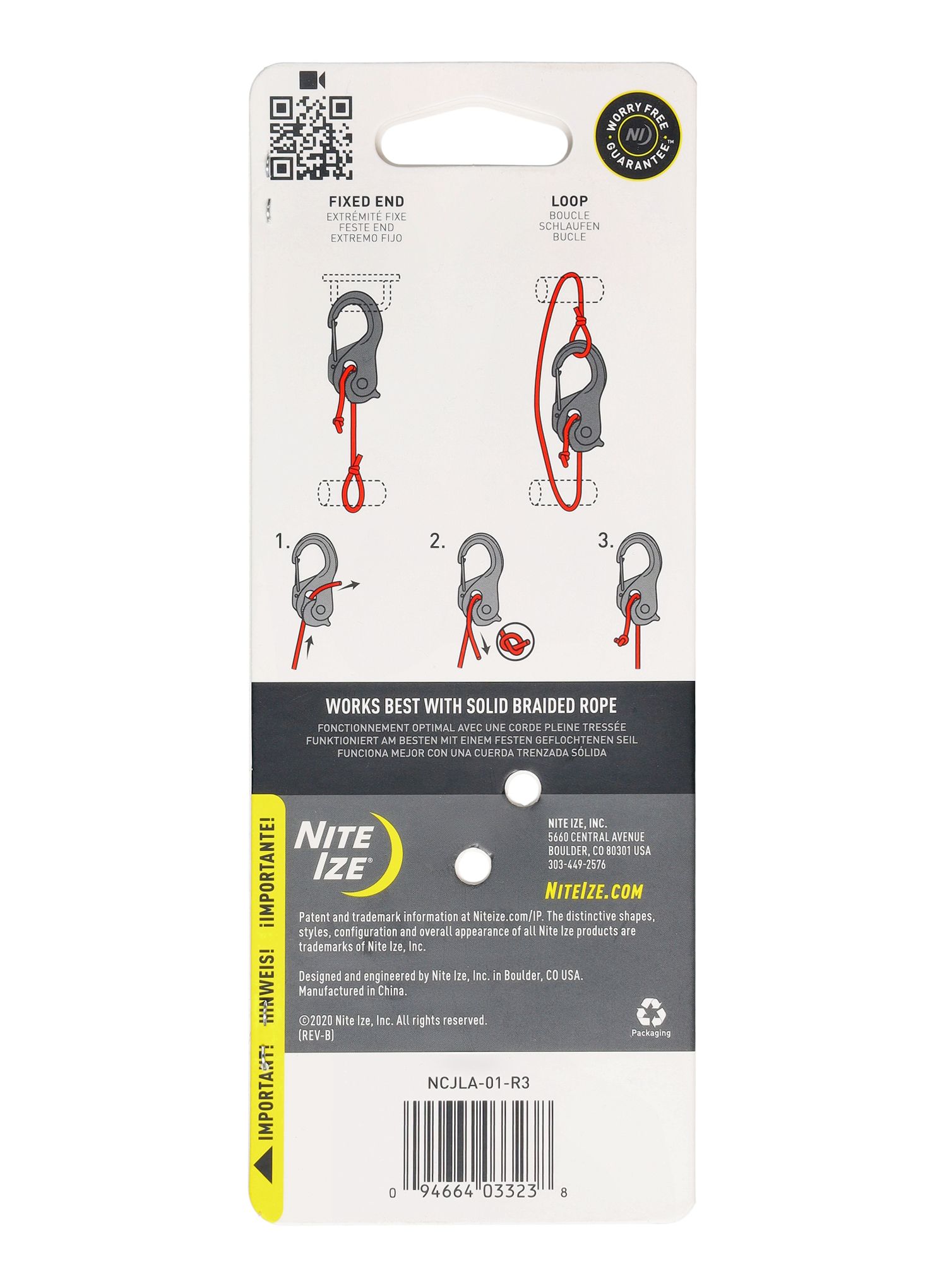 Karabiner za ključeve Nite Ize CamJam XT Aluminum Rope Tightener - black