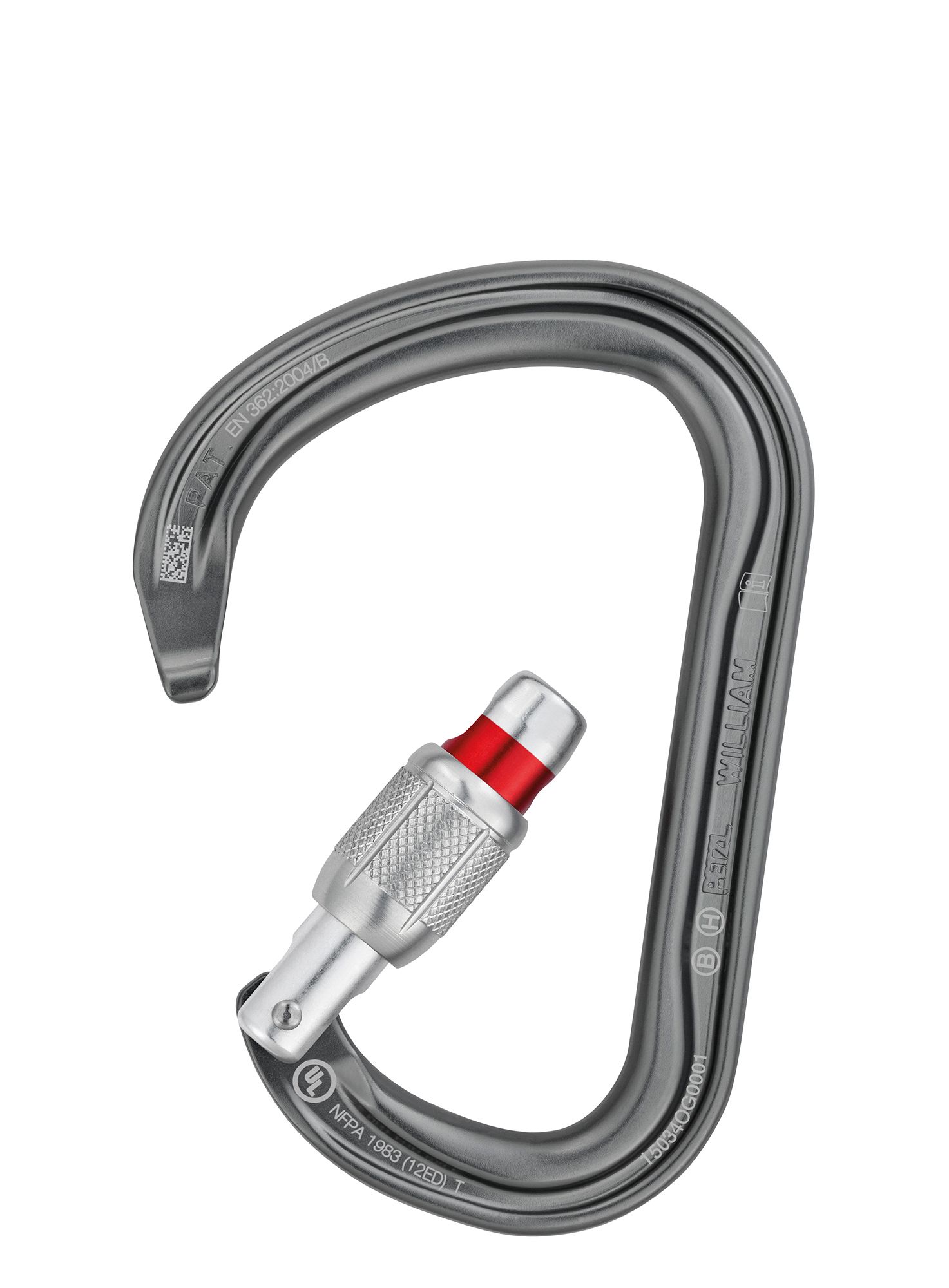 Karabiner za penjanje Petzl William Screw-Lock - gray
