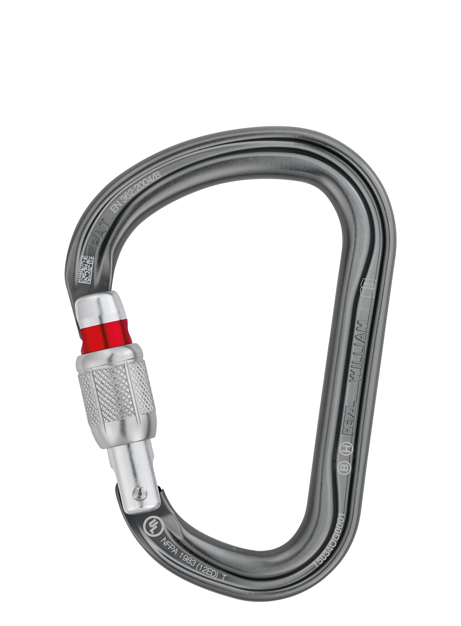 Karabiner za penjanje Petzl William Screw-Lock - gray