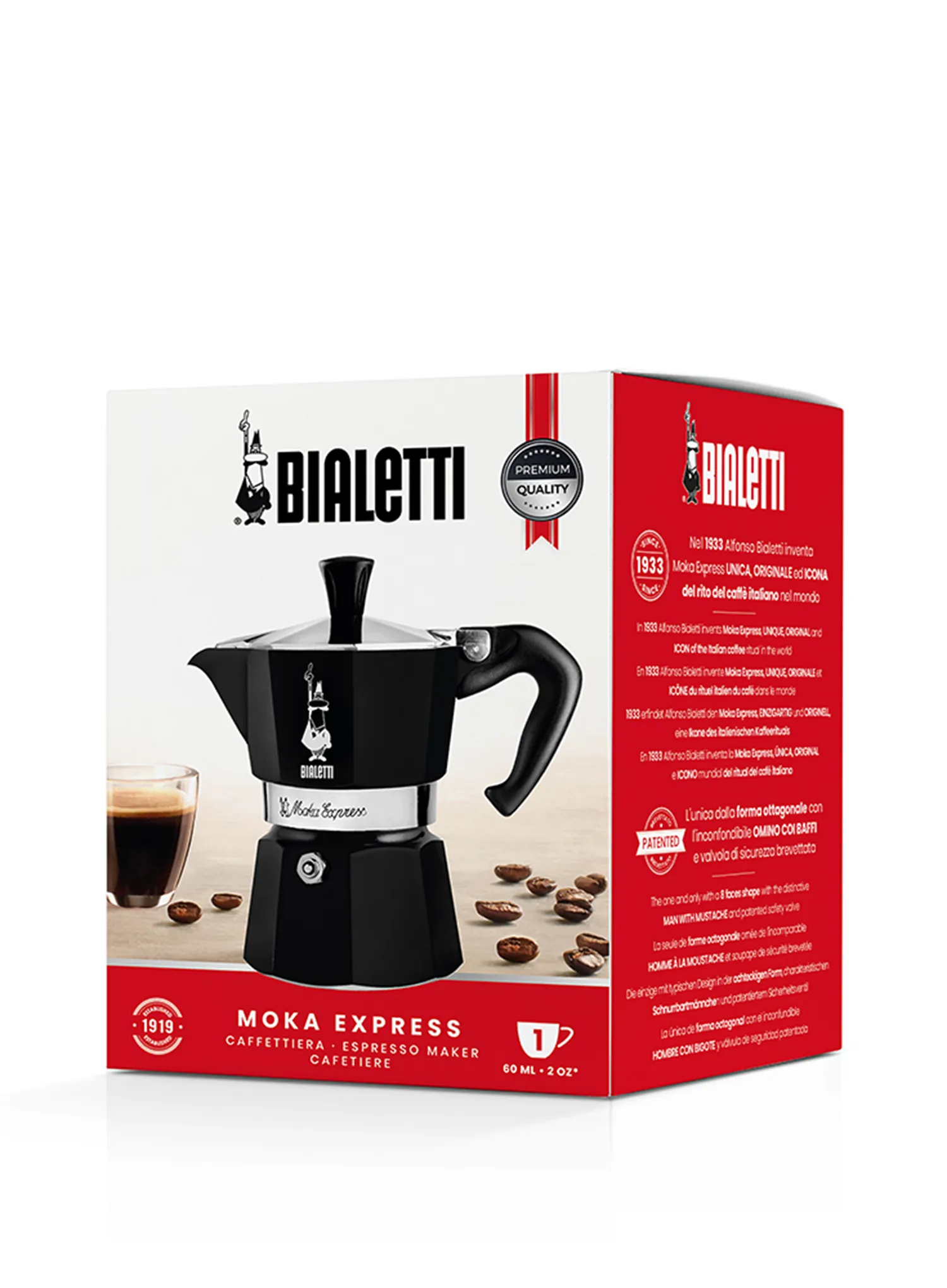 Putni aparat za kavu Bialetti Moka Express 1TZ - black